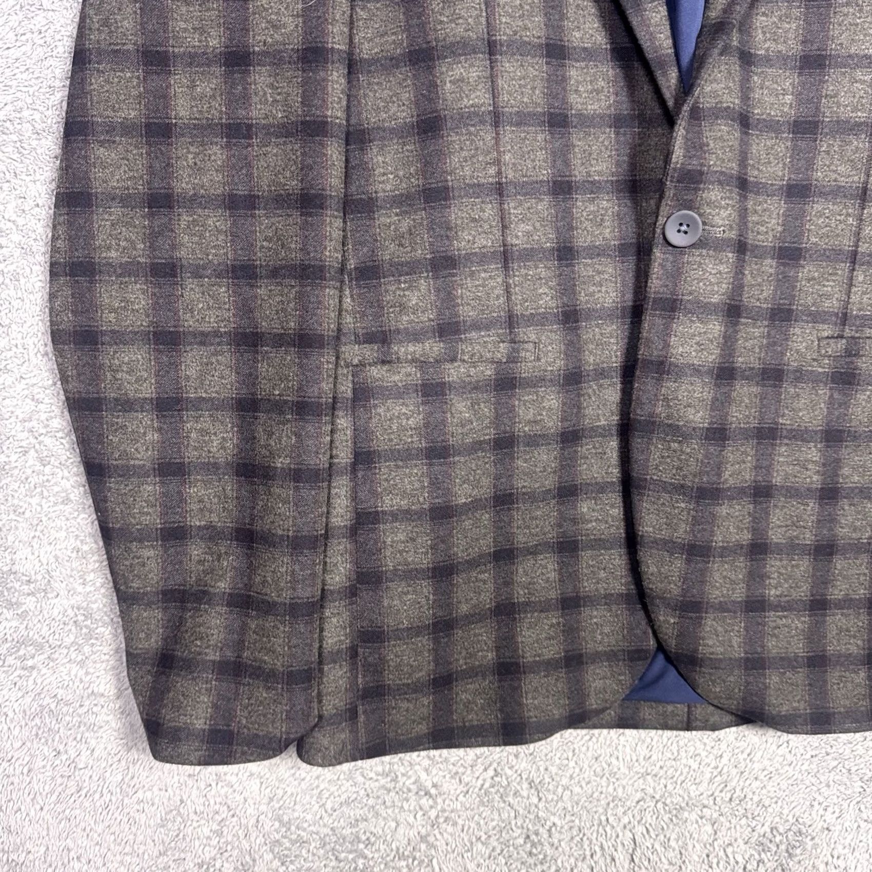 Joseph Abboud Joseph Abboud Blazer Men M Peak Lapel Slim 1 Button Windowpane Sport Coat Jacket Blazer Size 40R - 3 Thumbnail