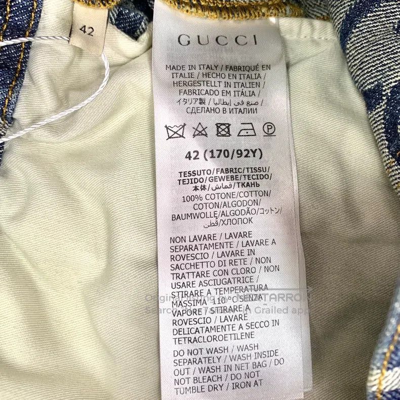 Gucci Gucci Dark blue logo jacquard full-print cotton lapel sing Size 27" / US 4 / IT 40 - 6 Thumbnail