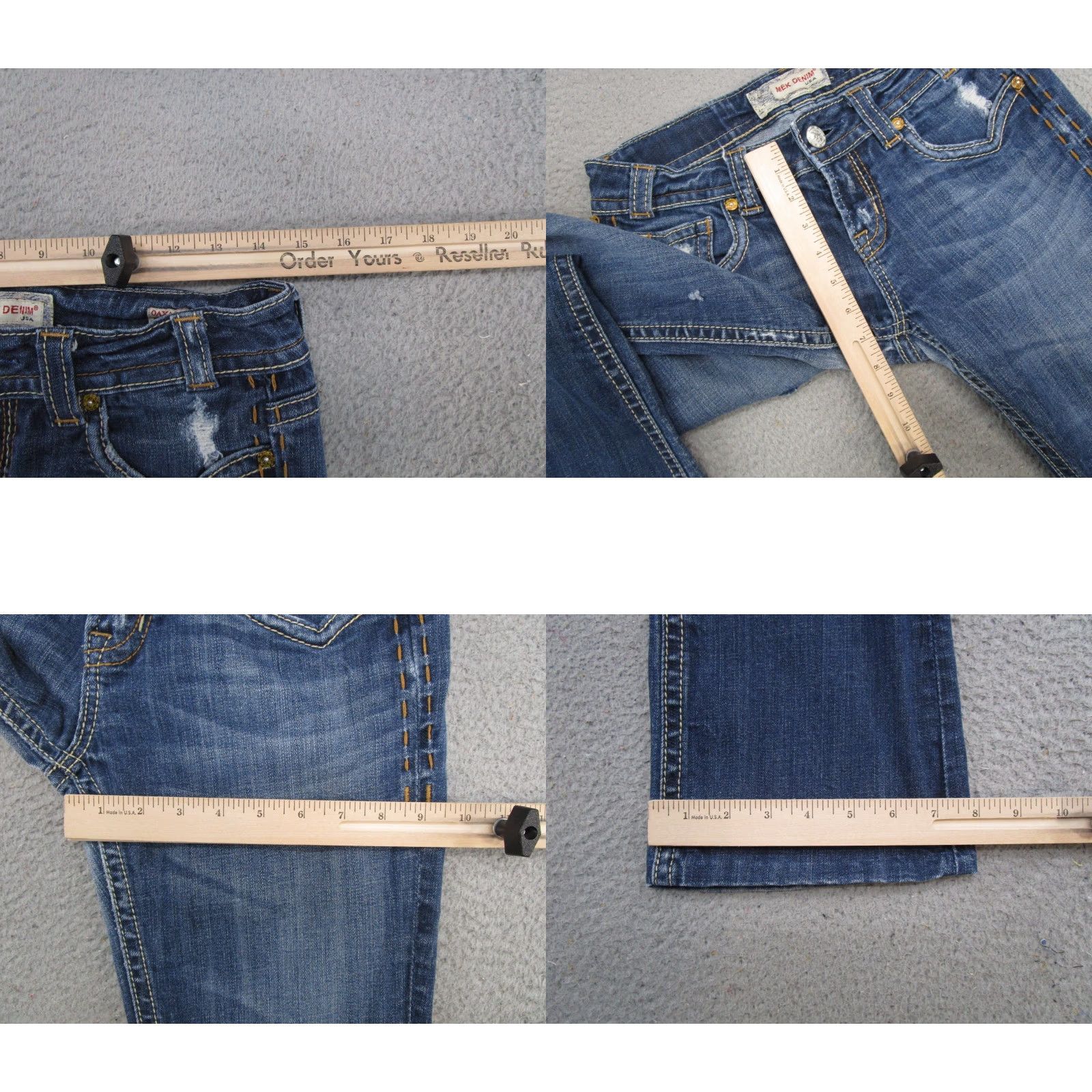 Denime Mek DNM Denim Jeans Bootcut 28x34 Women Blue 5-Pocket Stretch Read Size 28" / US 6 / IT 42 - 8 Thumbnail