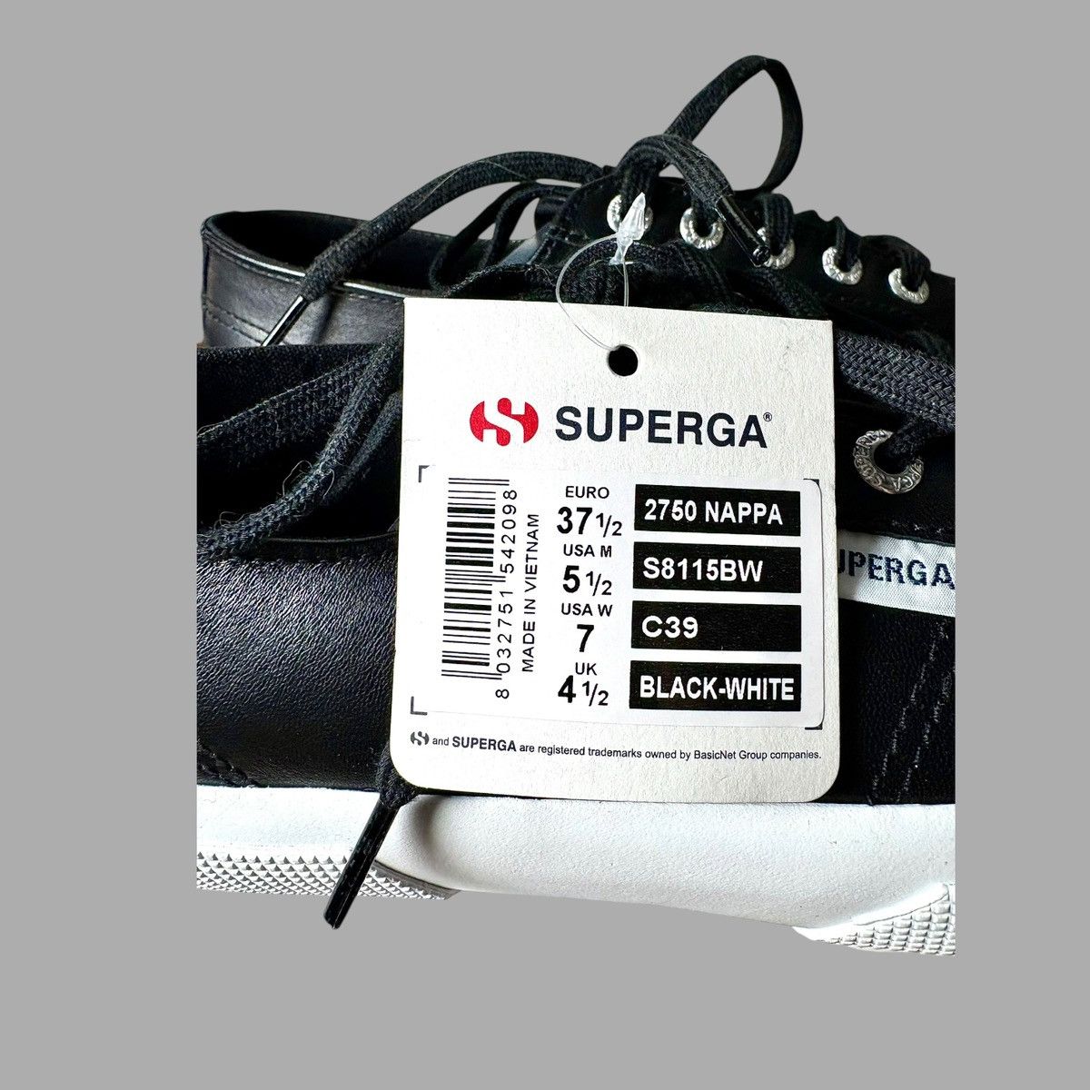 Superga Superga 2750 Women’s Black Nappa Leather Sneakers US7 Size US 7 / IT 37 - 10 Thumbnail