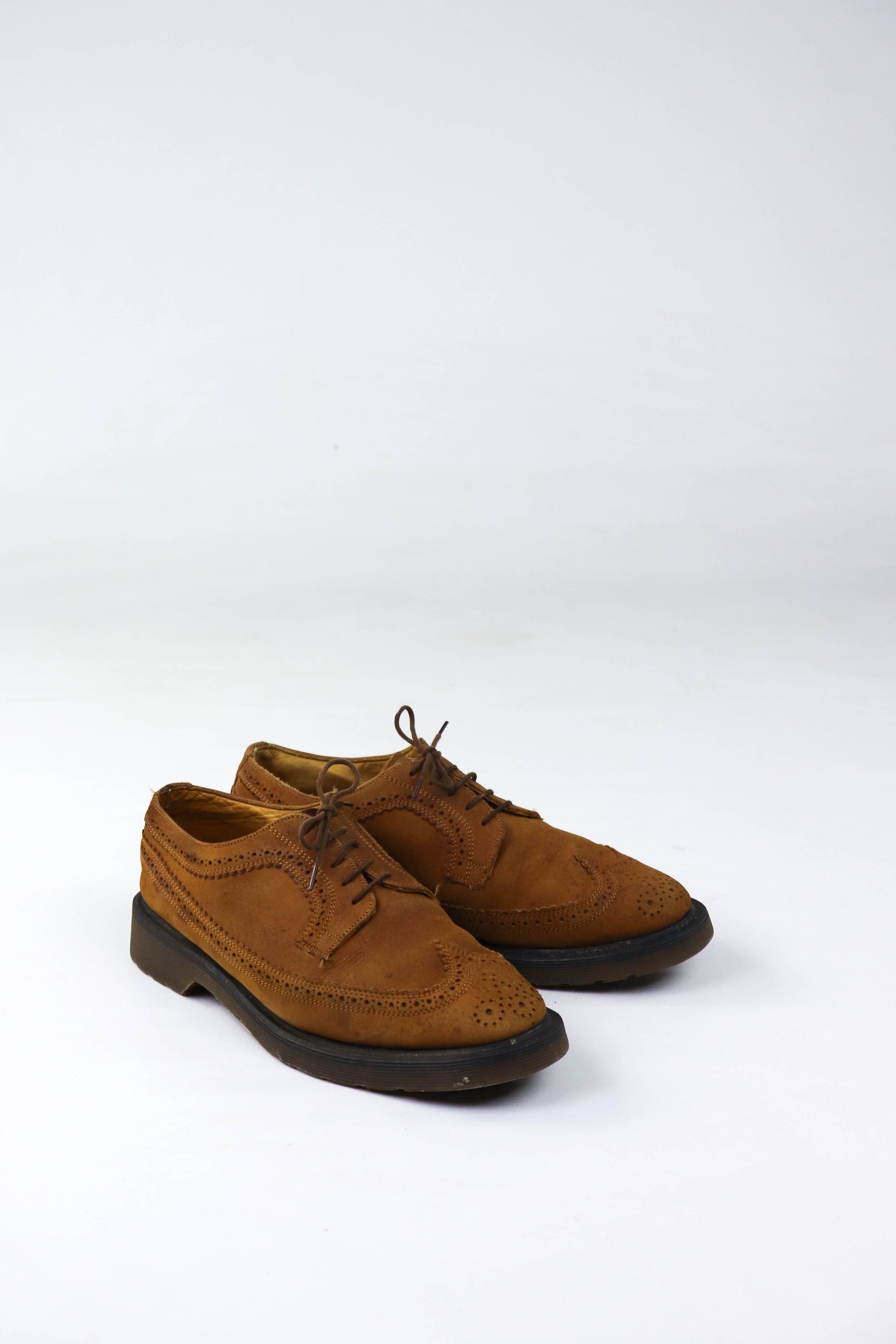 Vintage Martens Made in England Tan Brown Suede Brogues