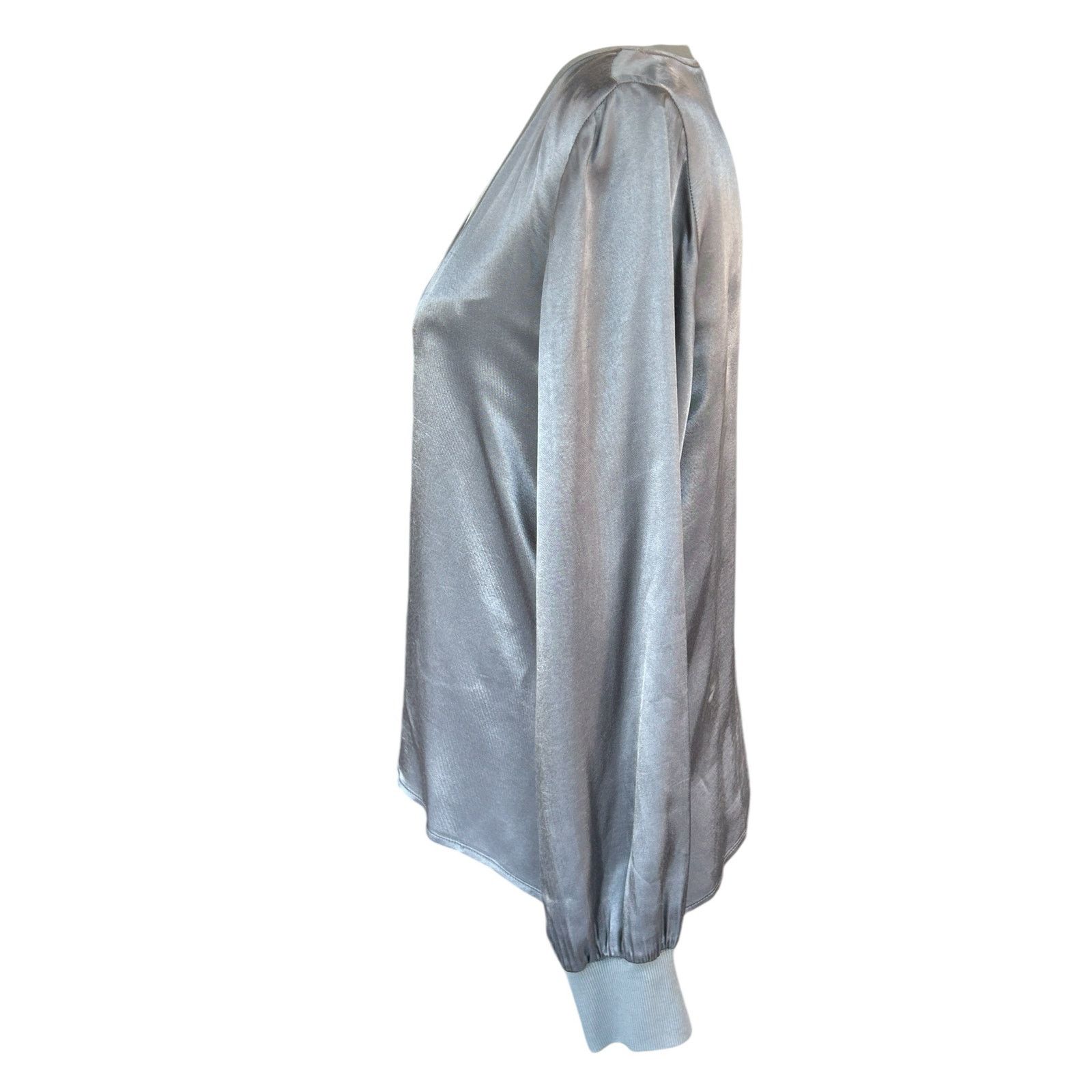 Nation LTD Nation Ltd. Ayra Blouse Satin Top Med Gray Minimalist Party Size M / US 6-8 / IT 42-44 - 11 Thumbnail