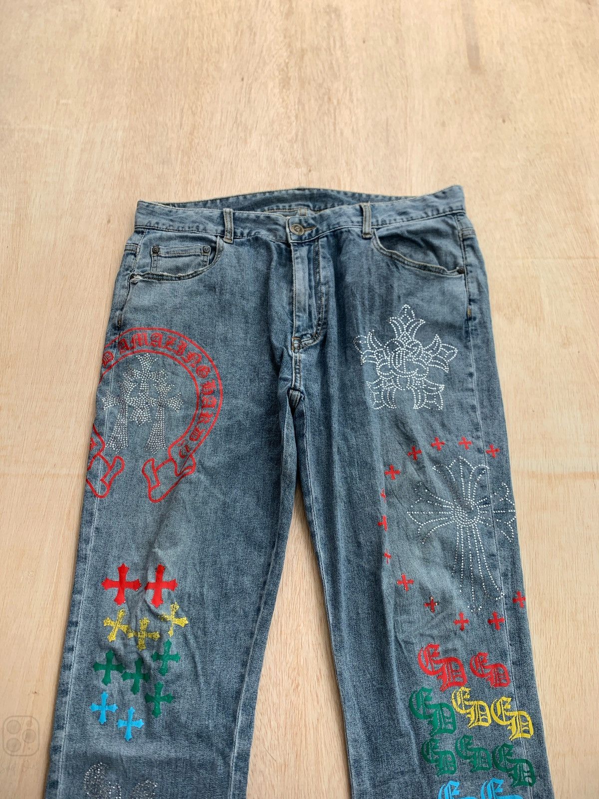 Hysteric Glamour × Japanese Brand Chrome Hearts Style By Hydrogen Design Pants Size US 35 - 2 Thumbnail