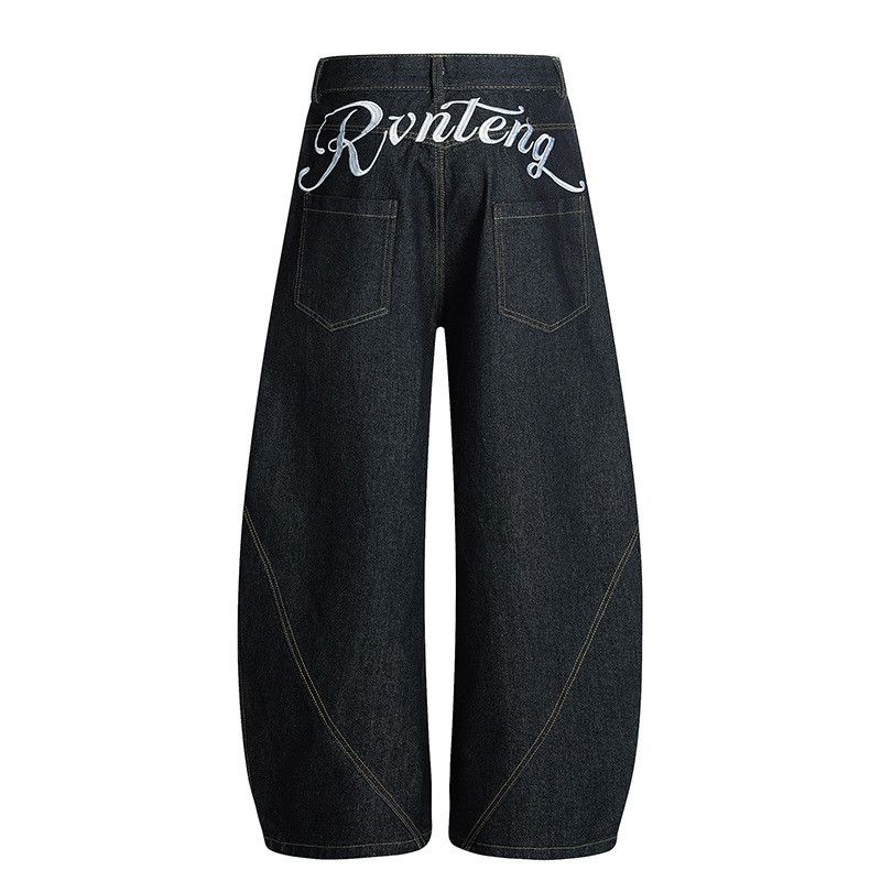 Japanese Brand Retro washed men's high street cleanfit loose jeans Size US 32 / EU 48 - 2 Thumbnail