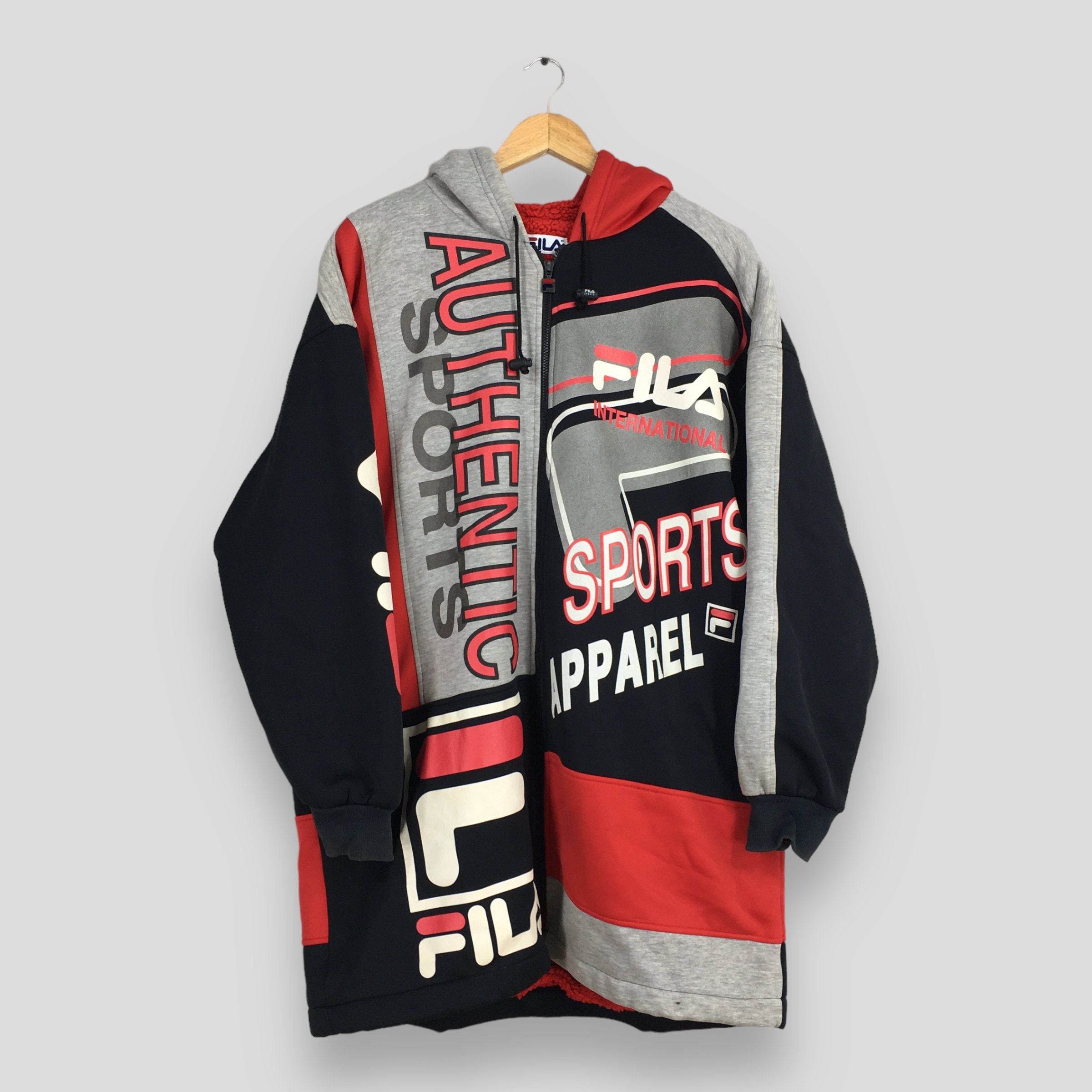 Fila Vintage 90's Fila Sherpa Hoodie Parka Winter Jacket XLarge Size US XL / EU 56 / 4 - 1 Thumbnail