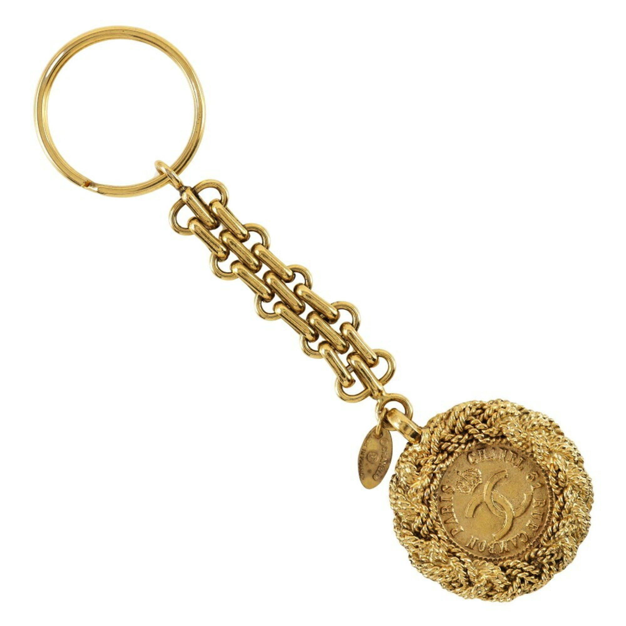 image of Chanel Coco Mark Keychain Gold Plated Coco Women's I131824027