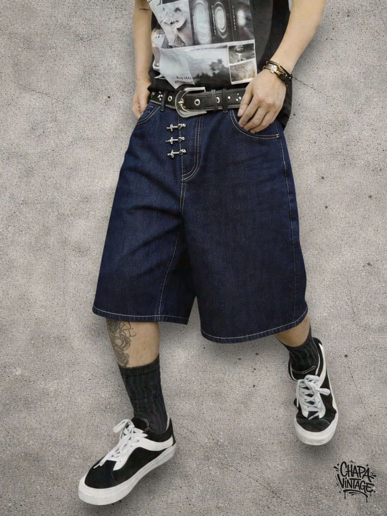 Vintage Dark blue fashion shorts Size US 32 / EU 48 - 3 Thumbnail