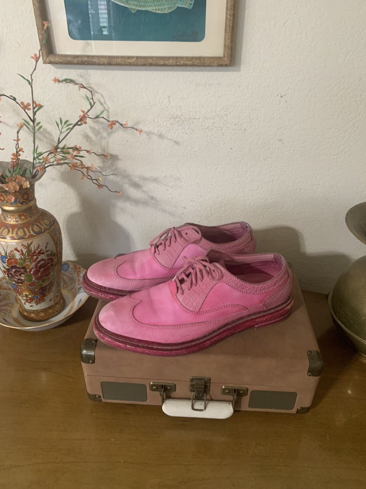 Cole Haan Leather & Croc embossed Wingtips Size US 9.5 / EU 42-43 - 2 Thumbnail