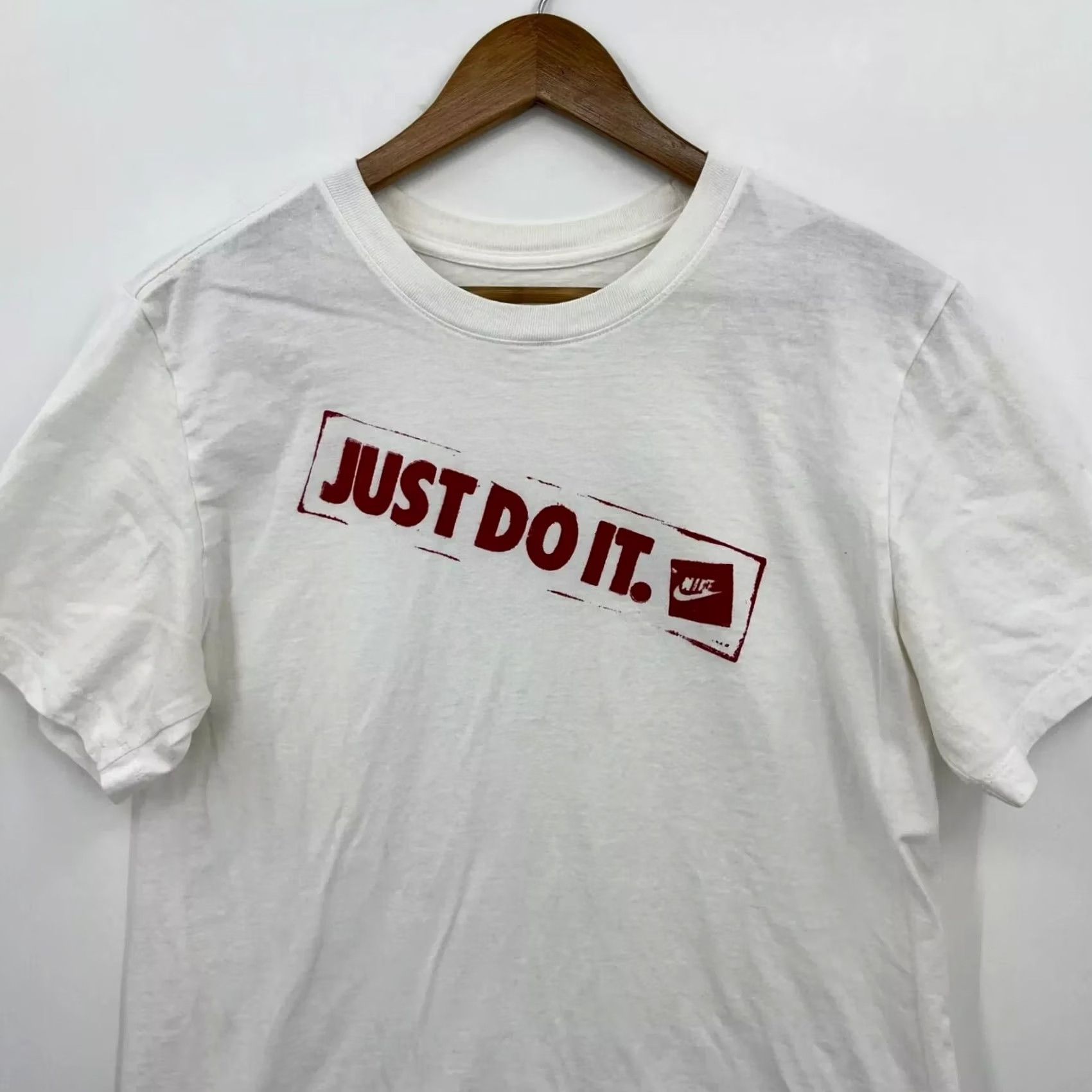 Nike Nike T-Shirt Men’s M White Just Do It Logo Short Sleeve Crew Neck Cotton Size US M / EU 48-50 / 2 - 2 Thumbnail