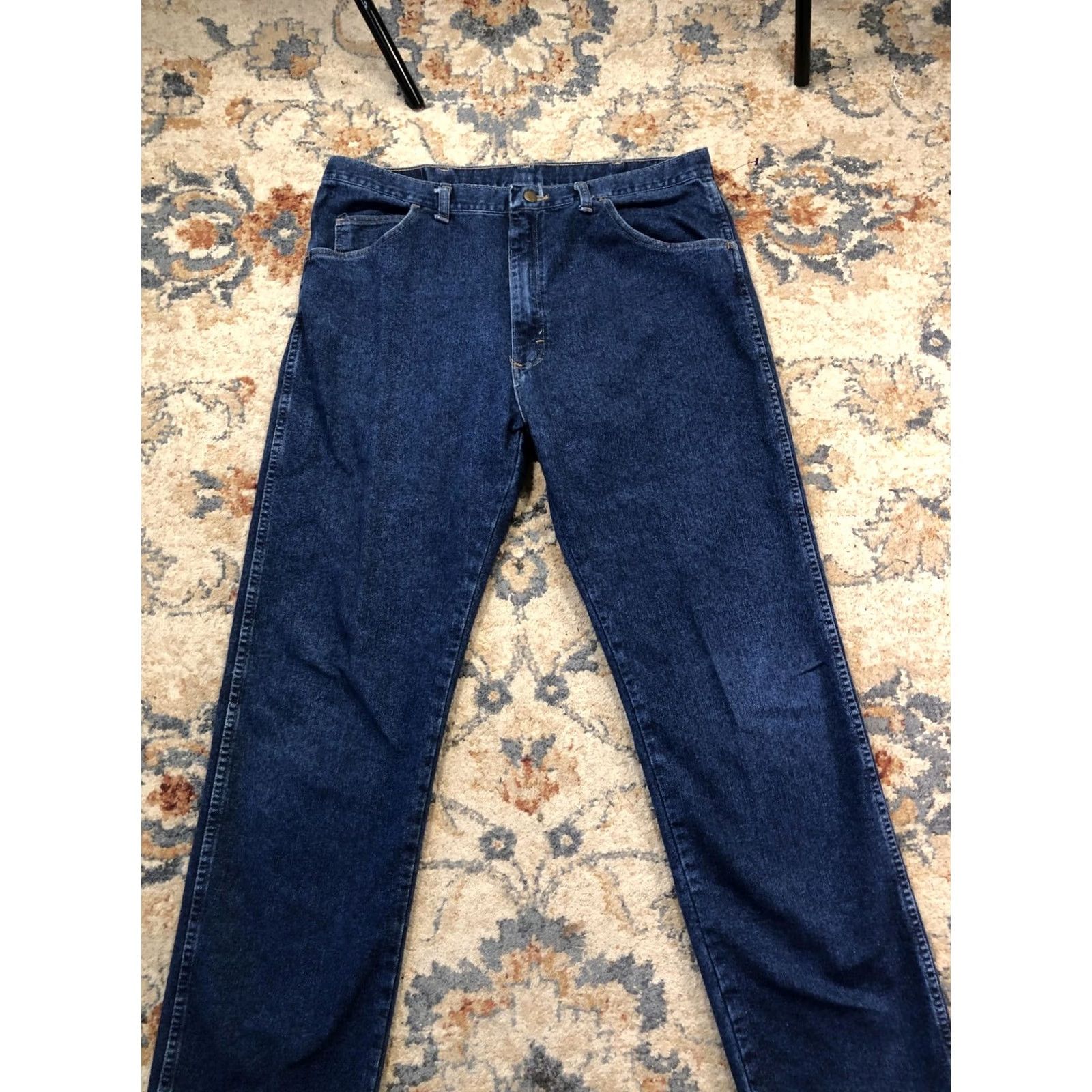 Wrangler VINTAGE Wrangler 88940DW Jeans Mens 38x31 Blue Dark Wash Regular Straight Denim USA 90s Wrangler Authentic Size US 38 / EU 54 - 3 Thumbnail