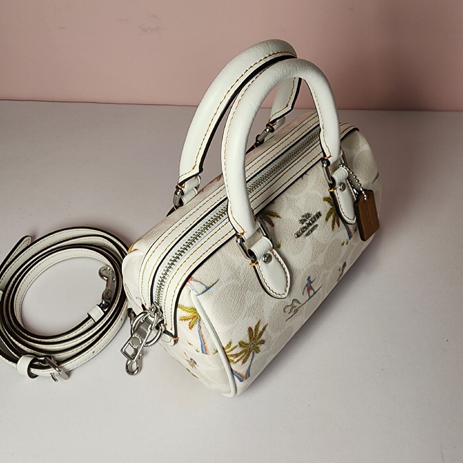 Coach NWT COACH CK164 Rowan Satchel Signature Hula Hawaiian Print Size ONE SIZE - 4 Thumbnail