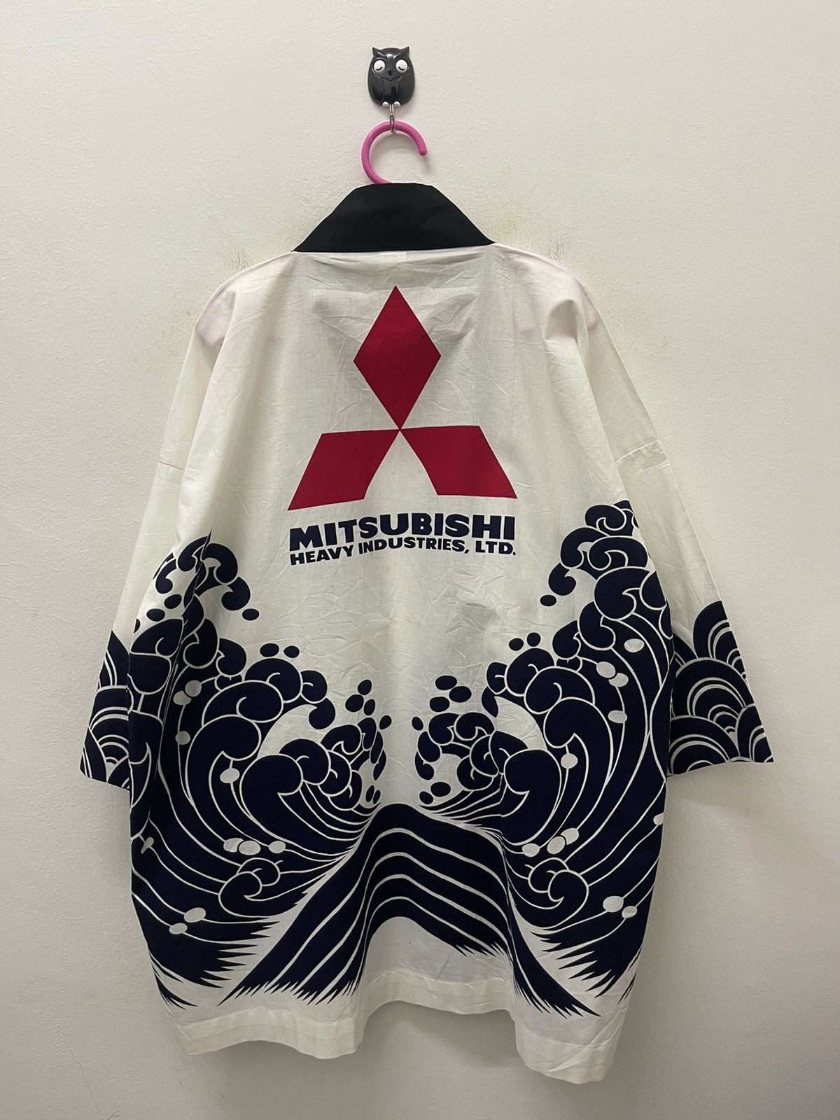Japanese Brand Rare Vintage MITSUBISHI Spell Out Big Logo Waves Kimono Size US XL / EU 56 / 4 - 1 Thumbnail