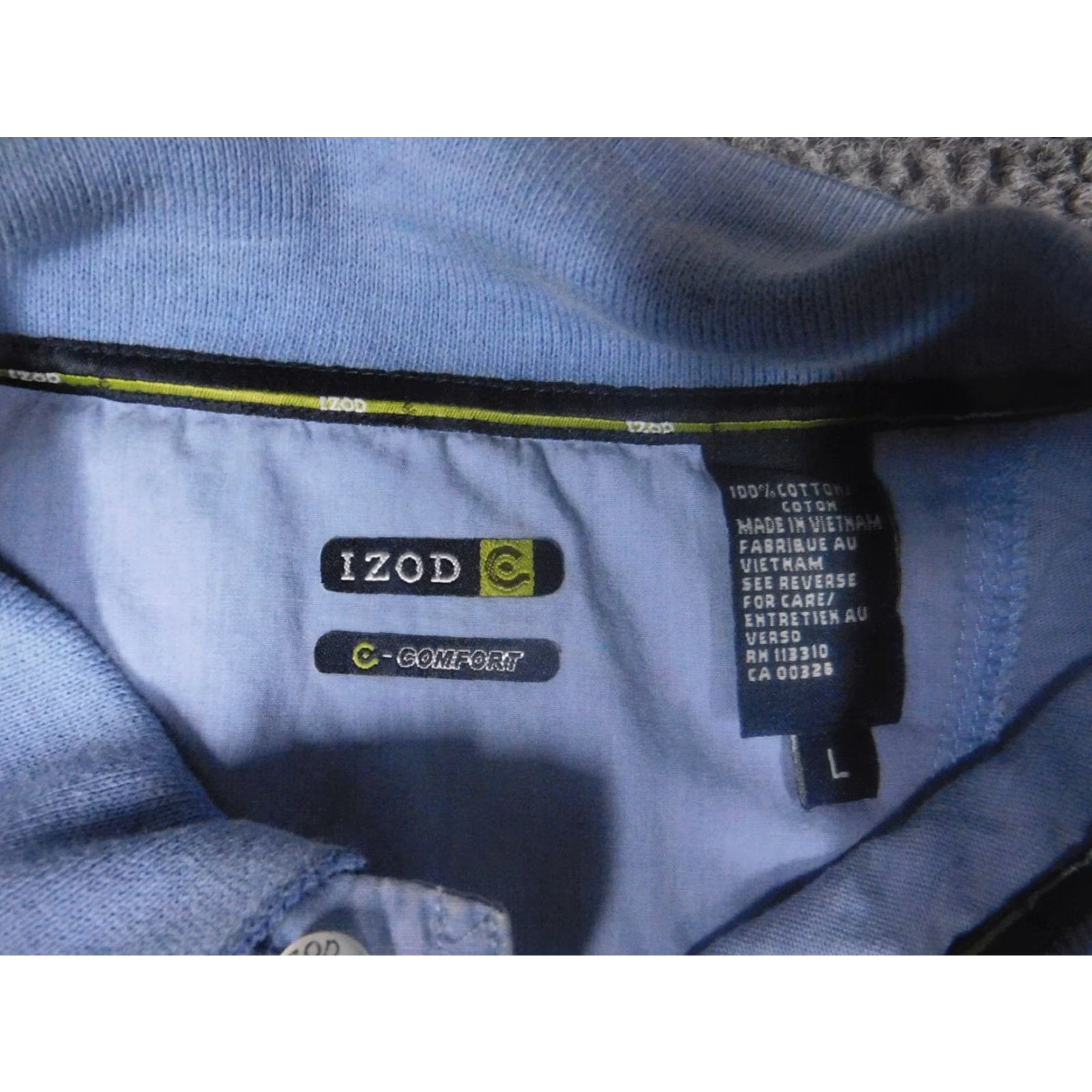 Izod Izod Polo Shirt Mens L Blue Comfort Button Classic Cotton Knit Short Sleeve Golf" Size US L / EU 52-54 / 3 - 7 Thumbnail