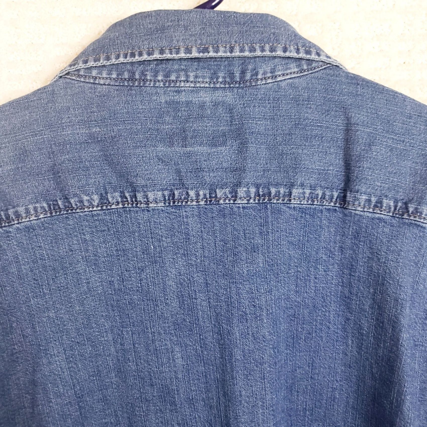 Wrangler Wrangler Shirt Mens 2XL Blue Denim Pearl Snap Outdoor Western Casual Slimming Long Sleeve Button-Up Indigo 2XL Mens Wrangler Indigo (Vintage: No) Size US XXL / EU 58 / 5 - 7 Thumbnail