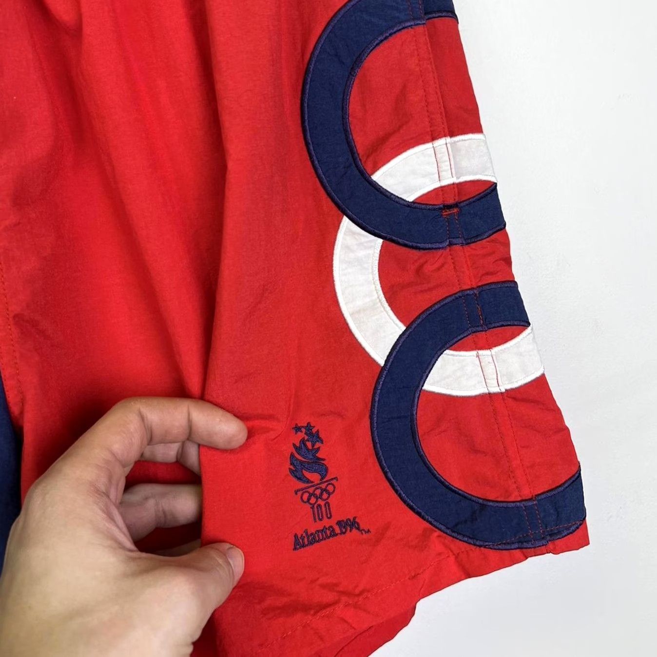 Speedo VINTAGE Speedo Bermuda Swim Shorts Men 36 in. Red Navy Atlanta 1996 Olympic Logo Mens Size US 36 / EU 52 - 2 Thumbnail