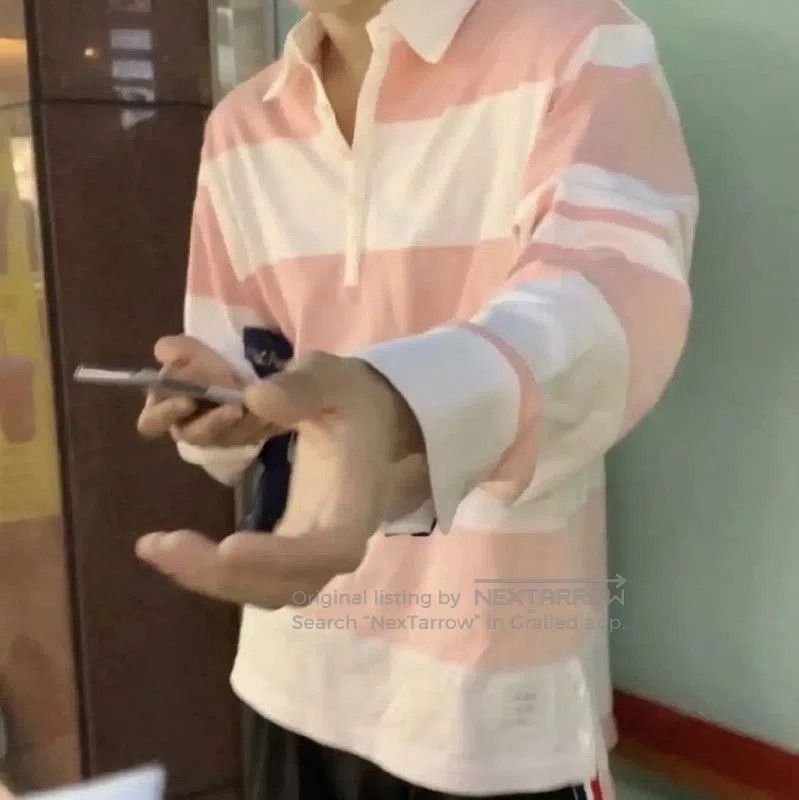 Thom Browne Thom Browne Striped Cotton Long Sleeve Polo . Size US XXL / EU 58 / 5 - 7 Thumbnail