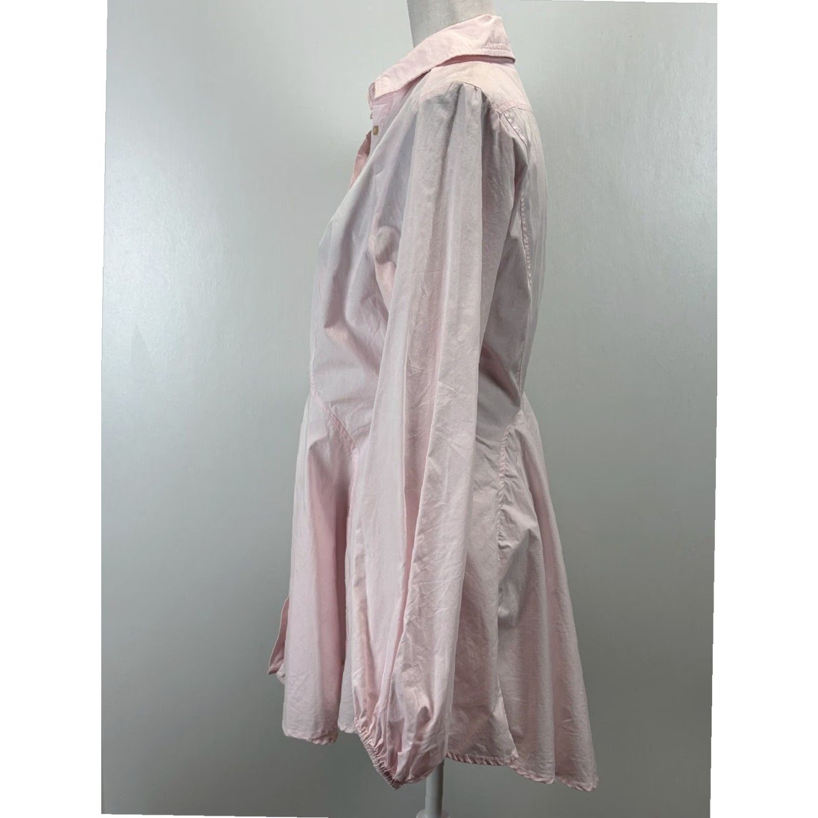 Free People VINTAGE Free People Pink Long Sleeve Button Up Balloon Sleeve Shirt Women's Small Size S / US 4 / IT 40 - 2 Thumbnail