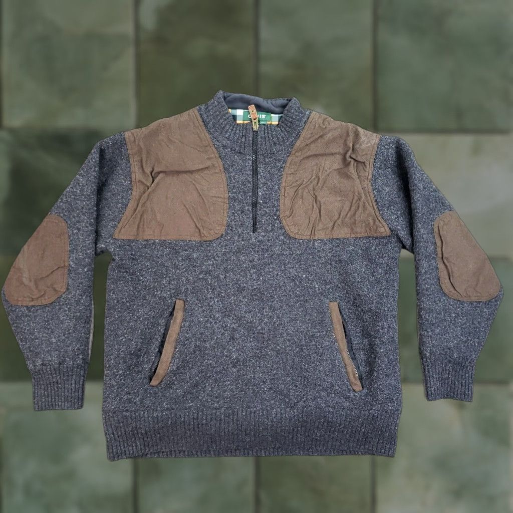 Orvis Orvis Wool Bomber Jacket Womens Large Gray Brown 1/4 Zip Lined Fall Winter Size L / US 10 / IT 46 - 1 Thumbnail