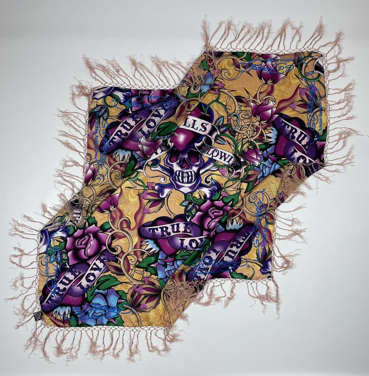 Ed Hardy Ed Hardy Christian Audigier Silk Scarf “Kill love slowly” Size ONE SIZE - 5 Thumbnail