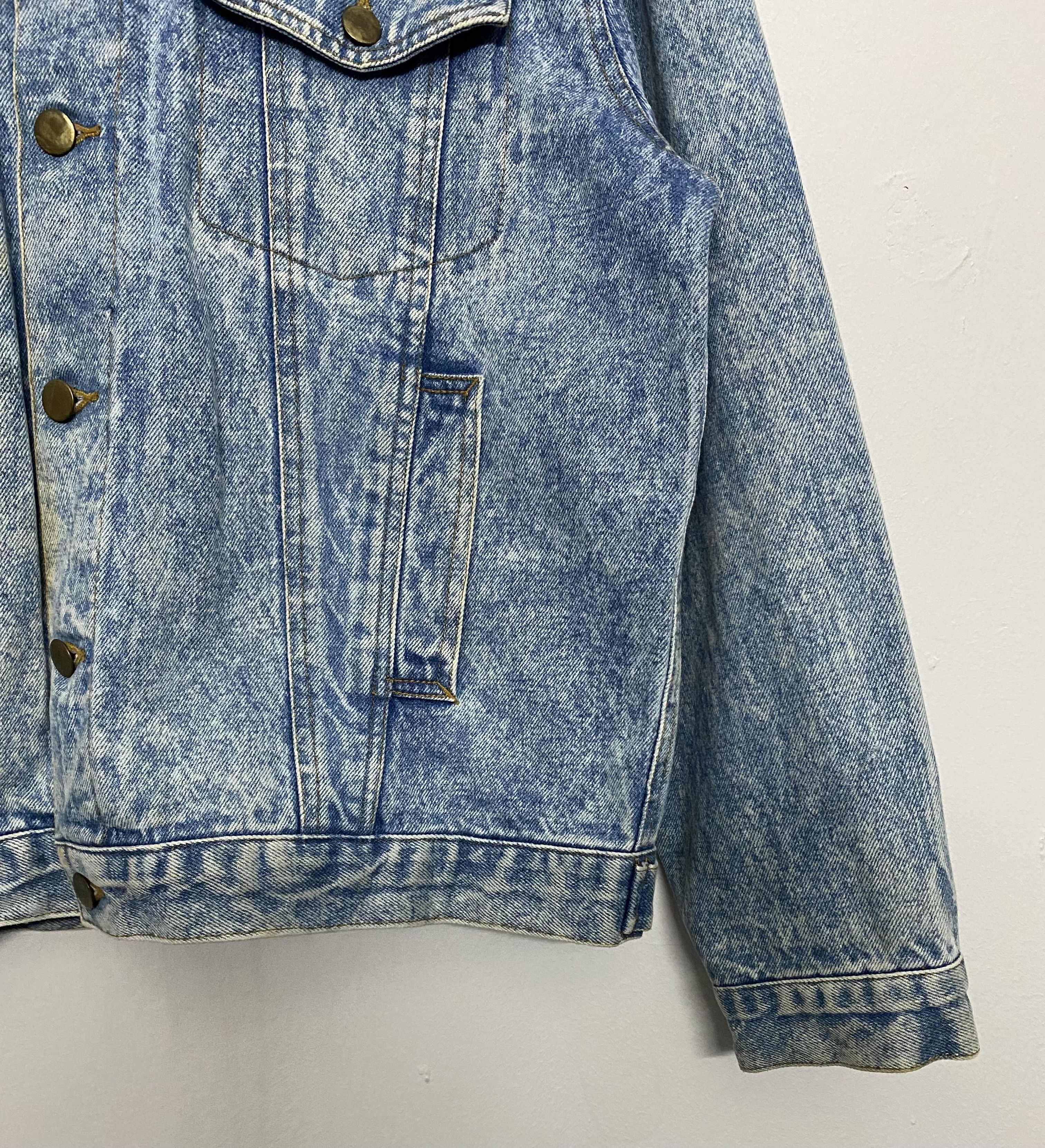 Vintage 80s Japanese PIA Acid Wash Denim Trucker Jacket Size US L / EU 52-54 / 3 - 6 Thumbnail