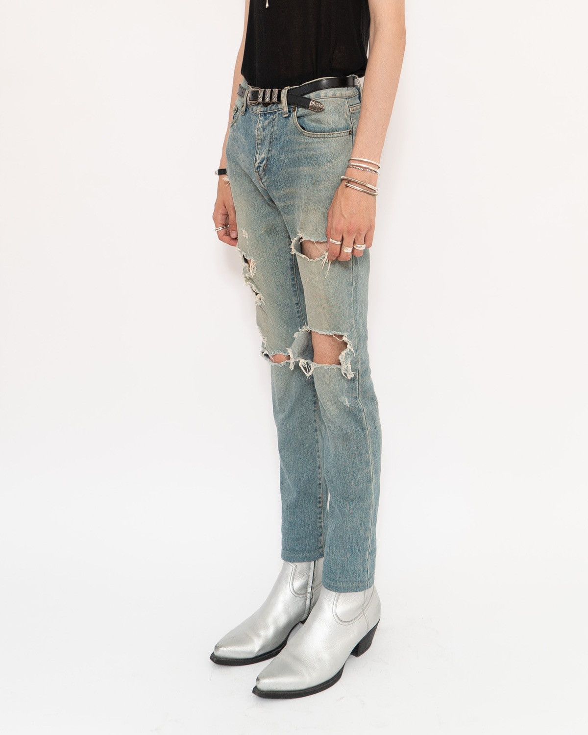 Saint Laurent Paris Hedi Slimane 2016 Crash Denim Jeans SAINT LAURENT Nettspend Size US 28 / EU 44 - 5 Thumbnail