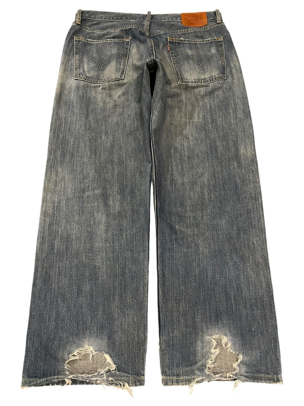 Levi's Vintage 90s Levis 504 Faded Wash Distress Baggy Jeans Size US 35 - 2 Thumbnail