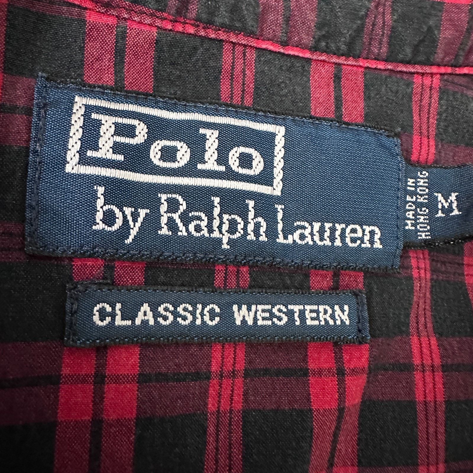 Polo Ralph Lauren Polo Ralph Lauren Western Shirt Men's Medium Red Black Plaid Size US M / EU 48-50 / 2 - 6 Thumbnail