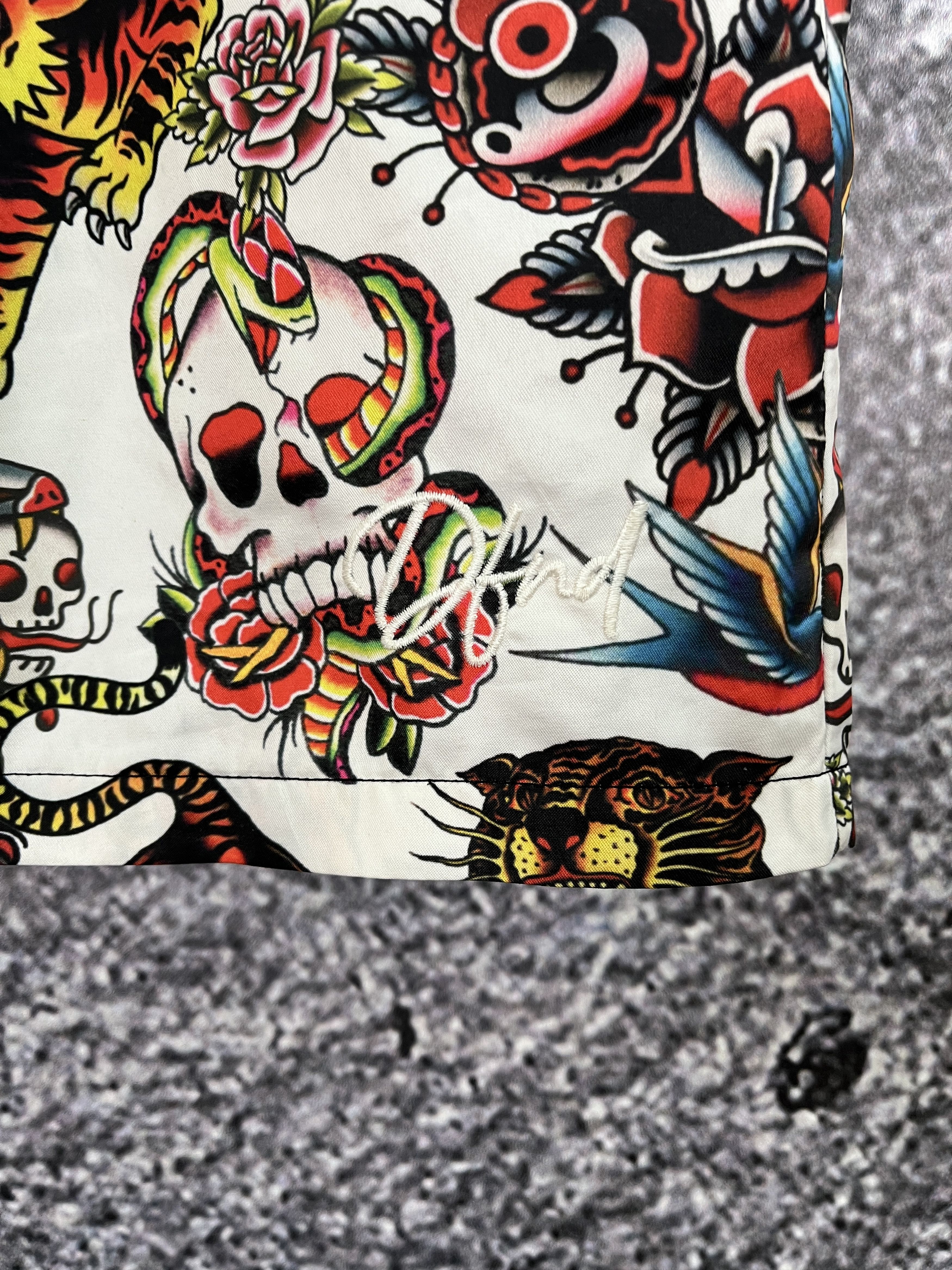 Vintage Japanese Shorts Tattoo Tiger Print Y2K Size L Ed Hardy Style Size US 36 / EU 52 - 4 Thumbnail