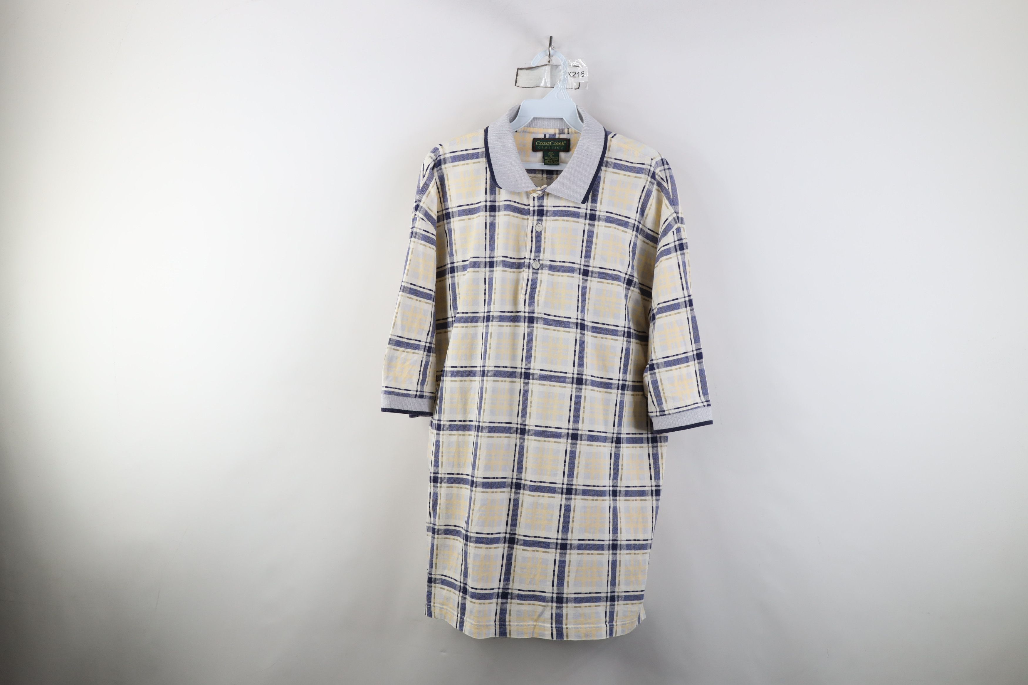 Vintage Vintage 90s Streetwear Collared Golf Polo Shirt Plaid USA Size US XL / EU 56 / 4 - 1 Thumbnail