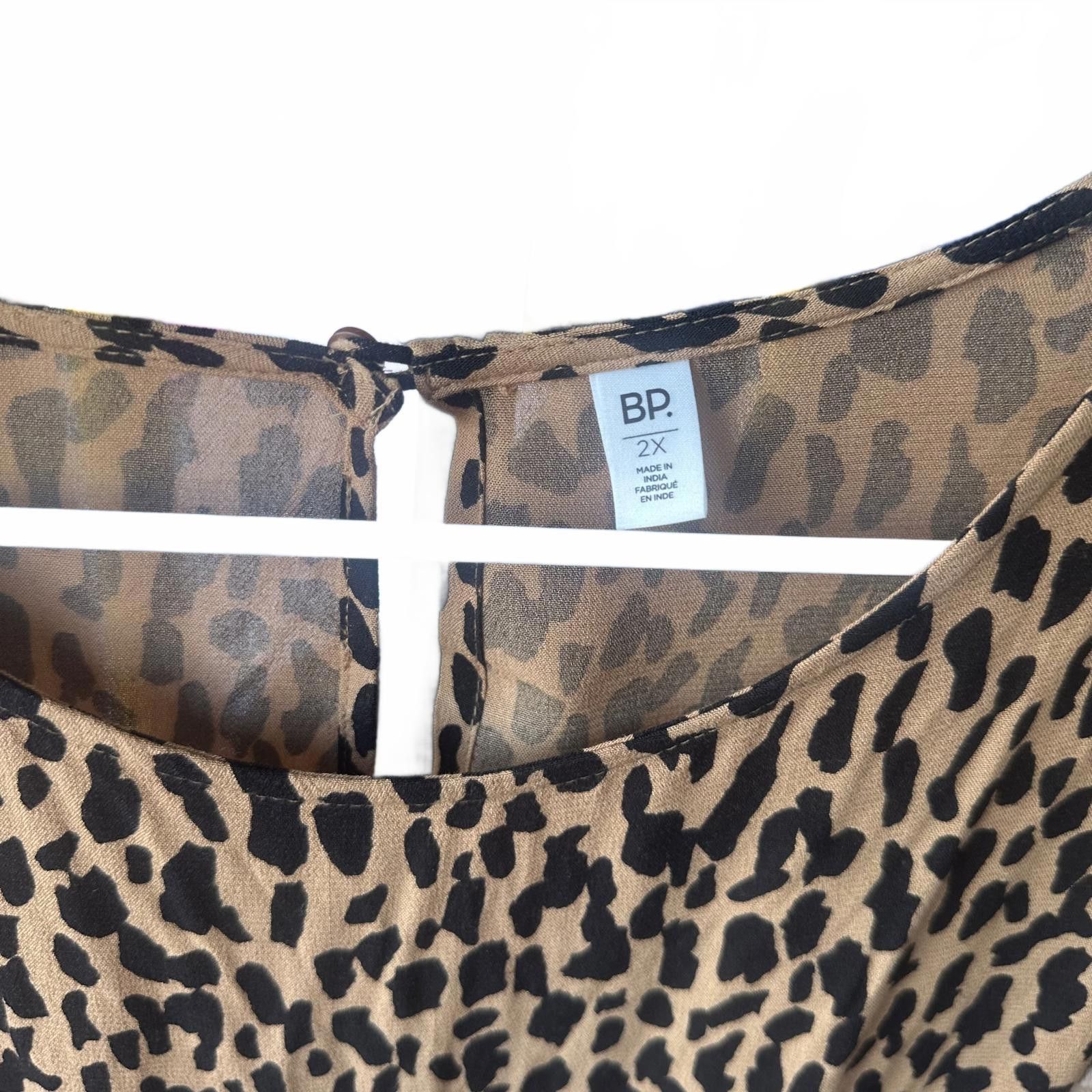 BP. BP. Leopard Print Dress - Size 2X Size XXL / US 16-18 / IT 52-54 - 2 Thumbnail