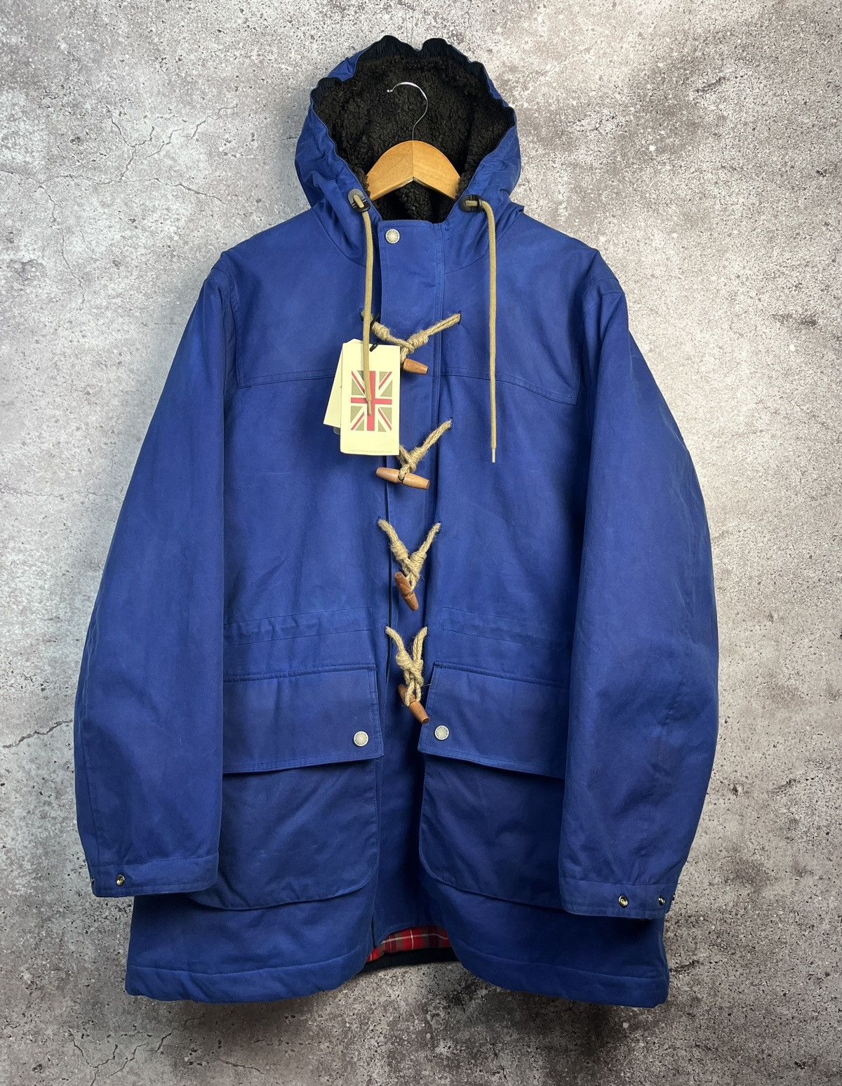Baracuta Waxed Duffle Coat Deep Cobalt Size US L / EU 52-54 / 3 - 5 Thumbnail