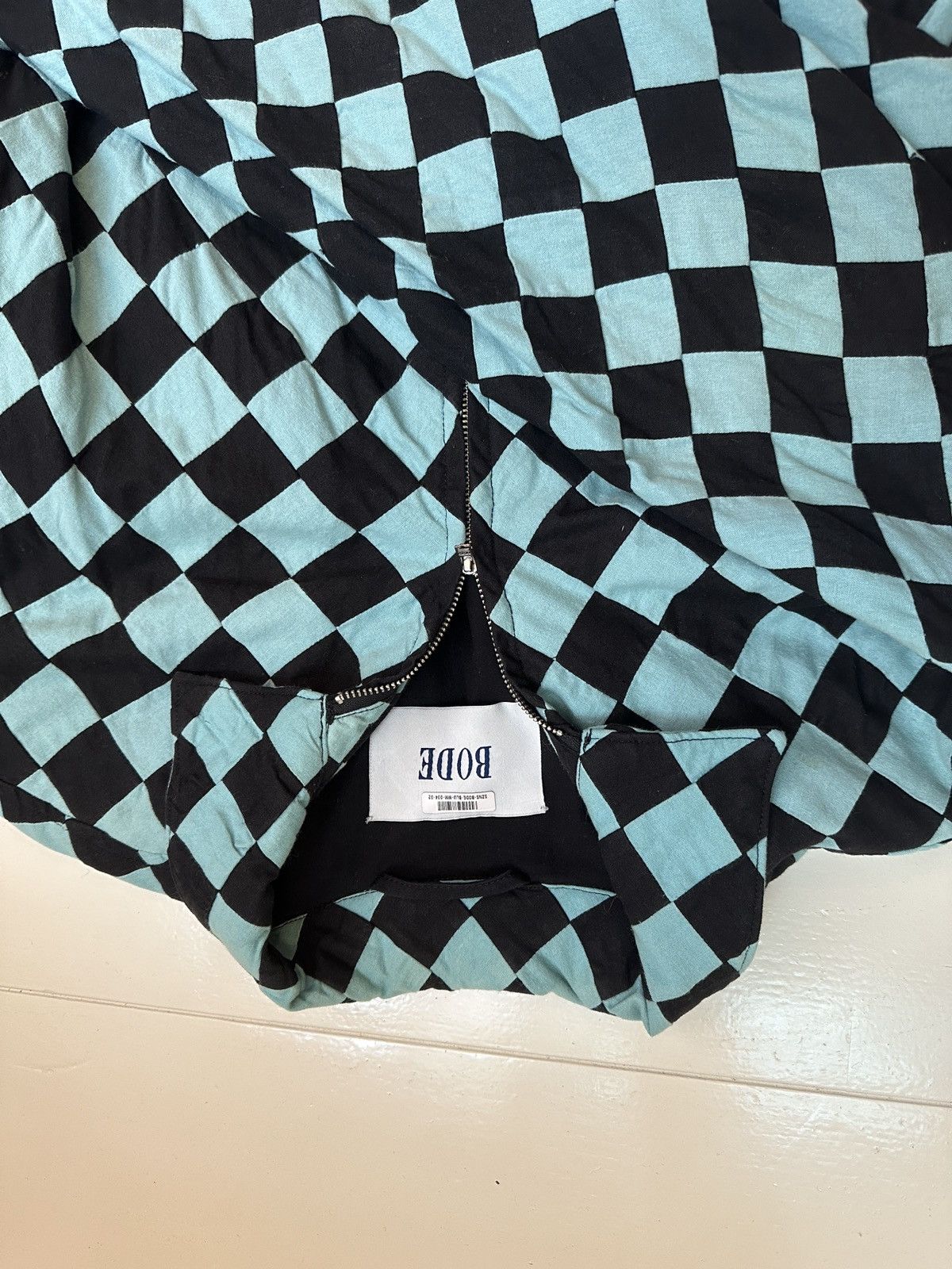 Bode BODE Light Blue & Black Diamond Checkerboard Jacket Size US M / EU 48-50 / 2 - 5 Thumbnail