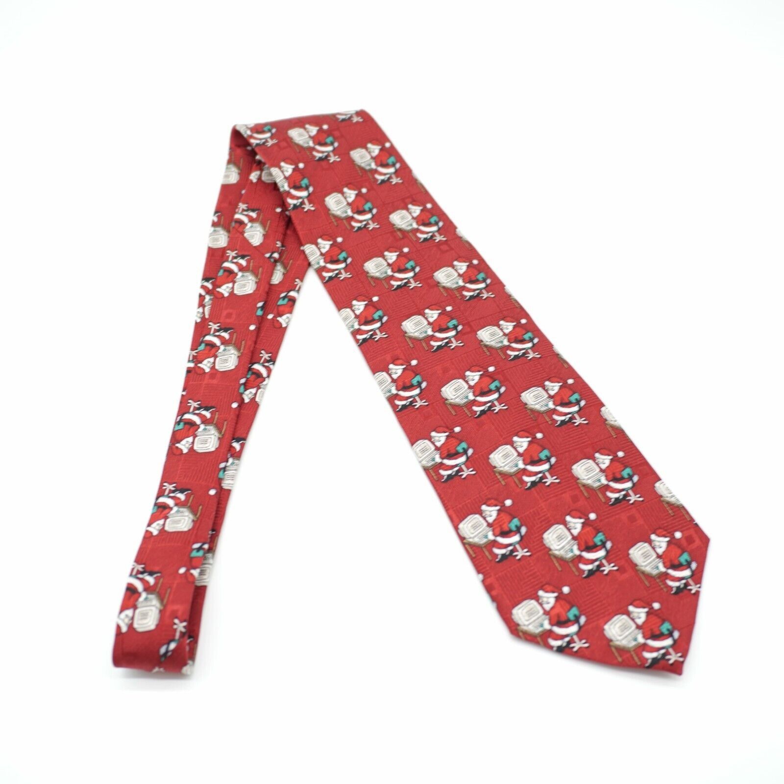 Designer Today's Man Red Christmas Santa Computer Woven Short Wide Si Size ONE SIZE - 6 Thumbnail