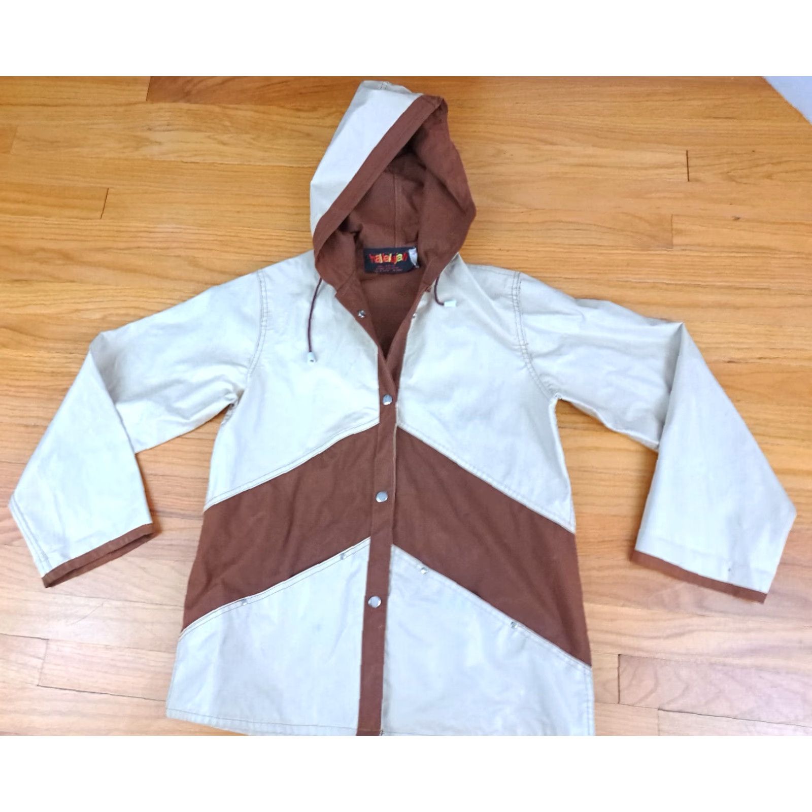 Rains Hallelujah Jacket Rain Coat PVC Multicolor Studded Pockets 26in Long 28in Pit to Pit Men Medium Button Size US M / EU 48-50 / 2 - 5 Thumbnail