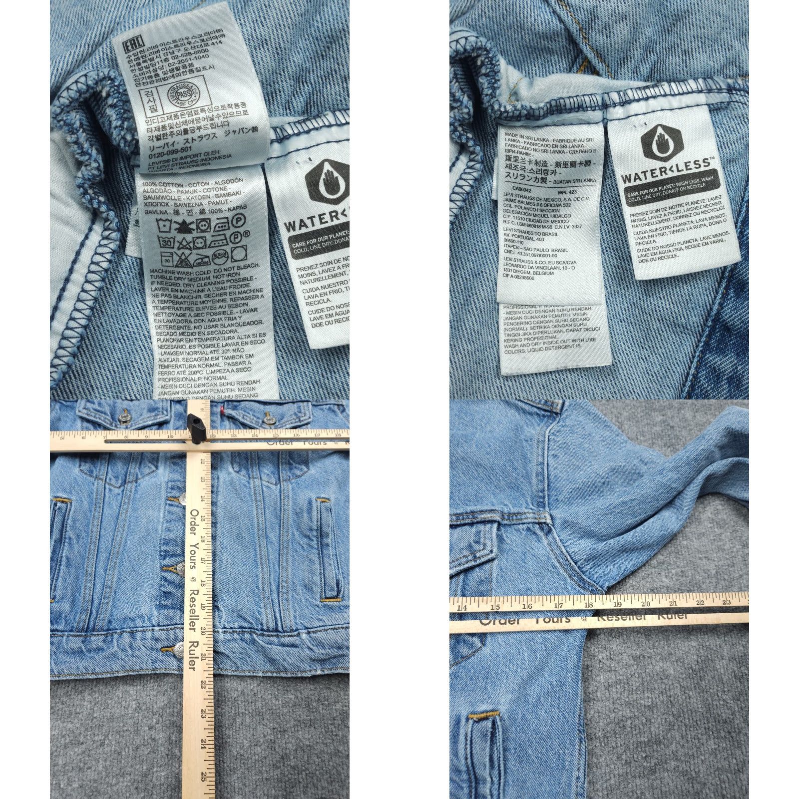 Levi's Levis Jean Jacket Women's XS Blue Denim Distressed Classic Biker 100% Cotton Size 26" / US 2 / IT 38 - 8 Thumbnail