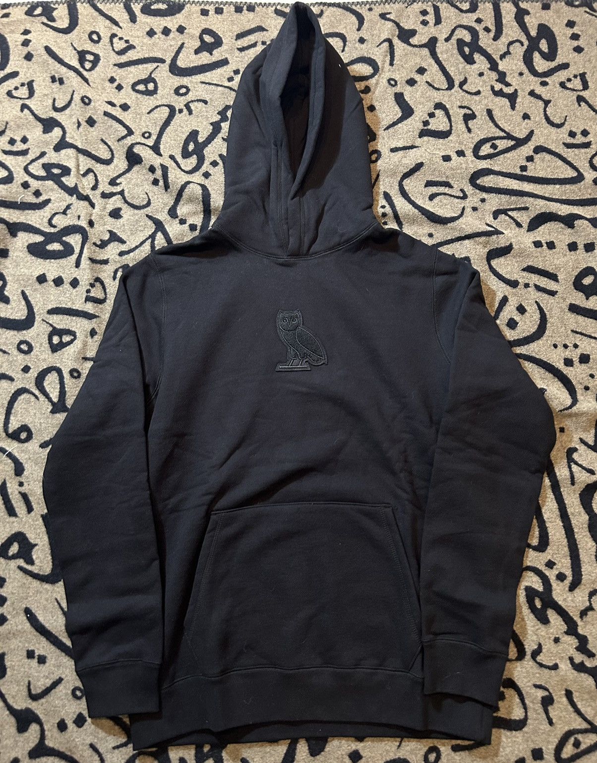 Drake × October's Very Own Triple Black Chenille Classic Owl Hoodie Size US L / EU 52-54 / 3 - 2 Thumbnail