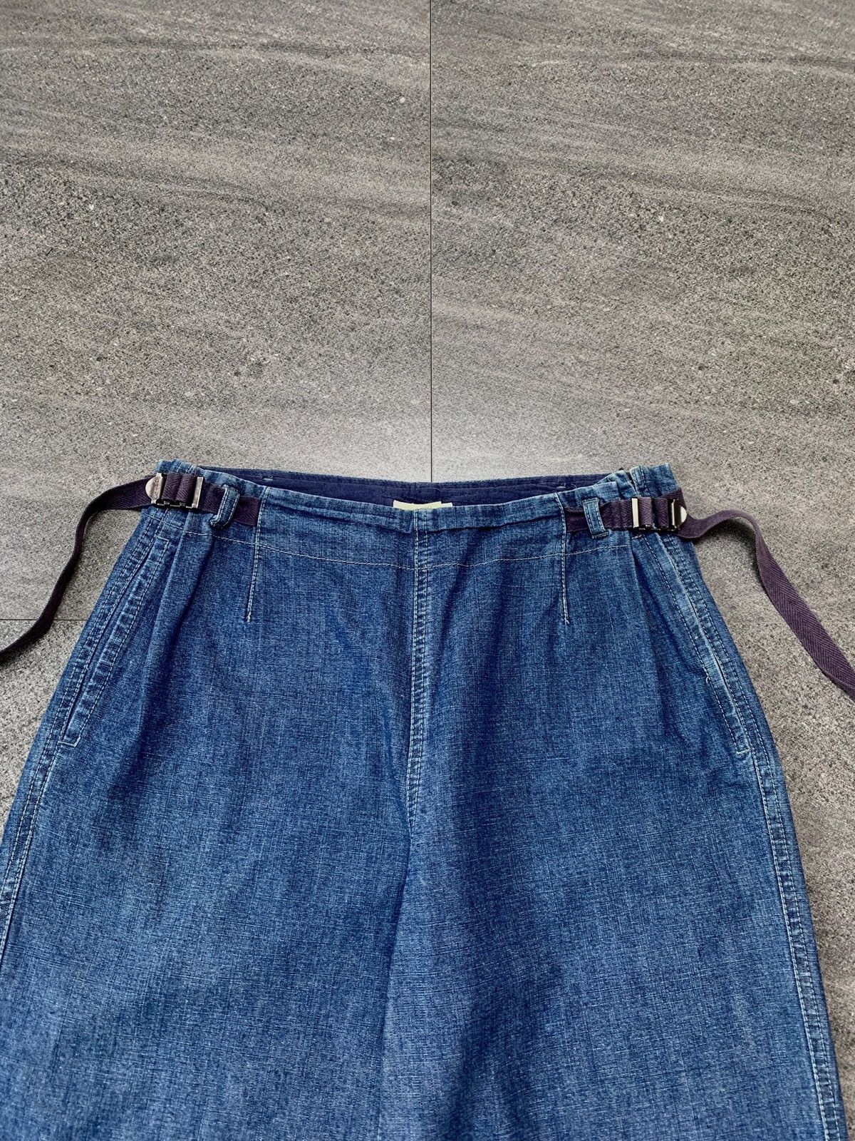 Issey Miyake FREE TAX! 2000s Plantation Cropped Light Denim Pants - 28” Size US 28 / EU 44 - 3 Thumbnail