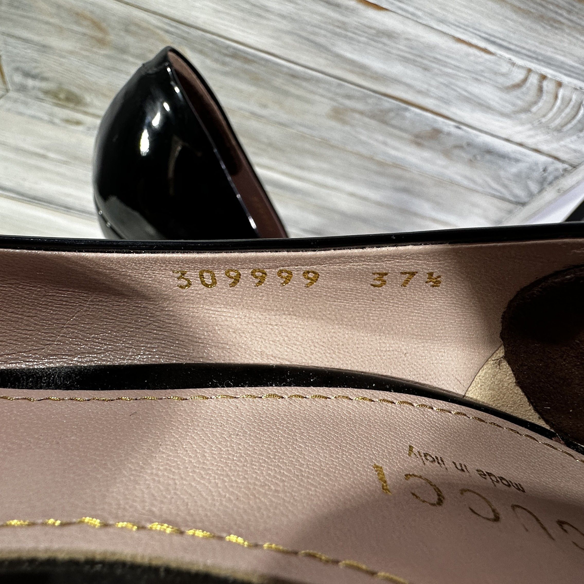 Gucci × Leather Gucci Patent Leather Heels Women's Shoes Black Made In Italy Size US 7.5 / IT 37.5 - 13 Thumbnail