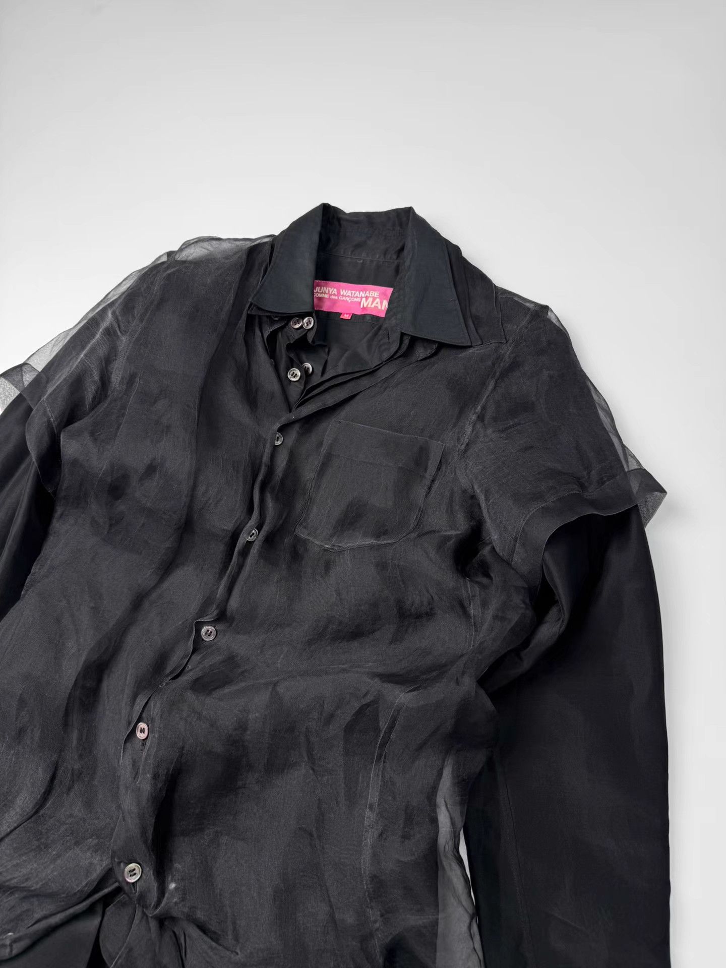 Junya Watanabe Junya Watanabe CDG Black Organza Long Shirt K20 Size M / US 6-8 / IT 42-44 - 2 Thumbnail