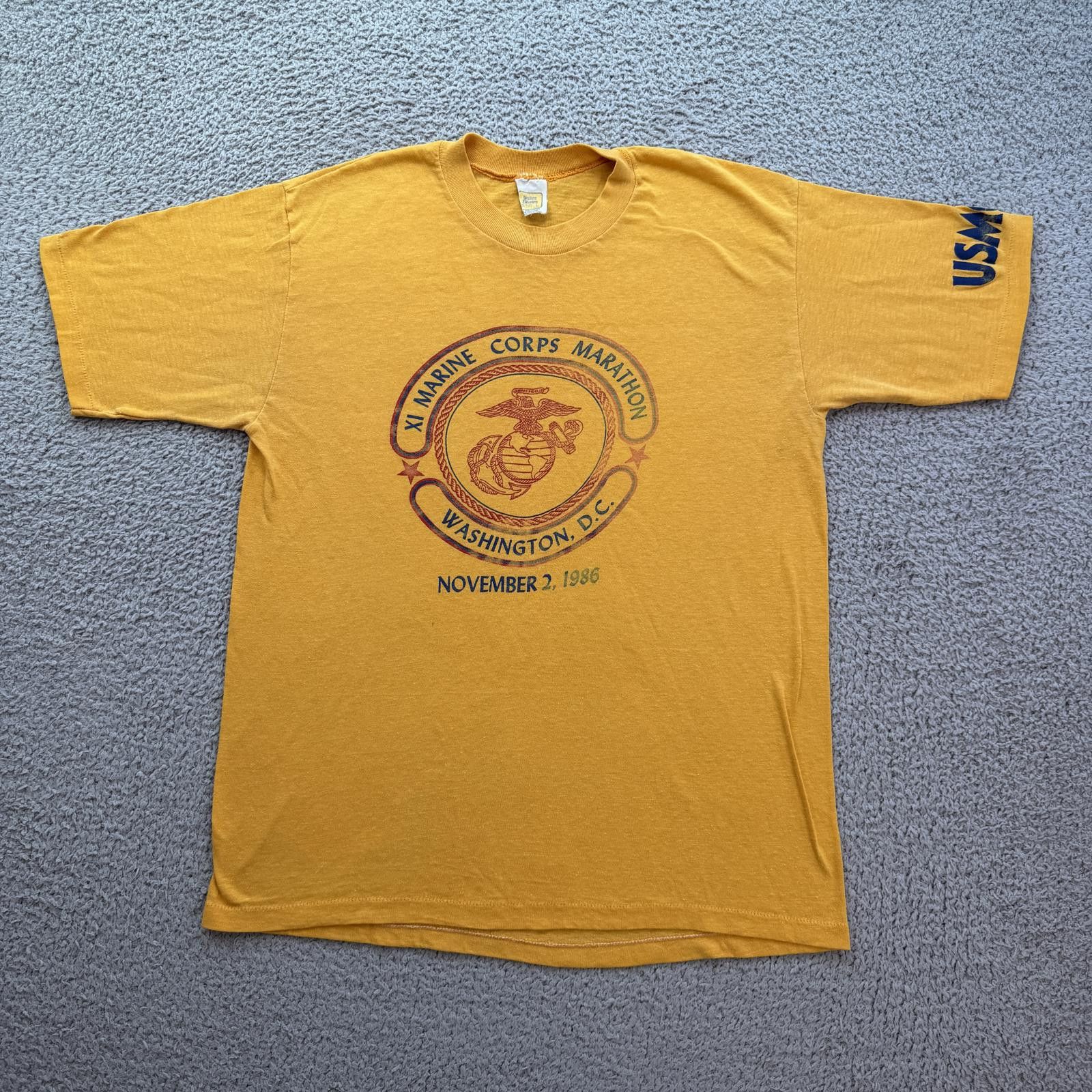 Velva Sheen Vintage 1986 Marine Corps Marathon T Shirt Velva Sheen USMC Size US L / EU 52-54 / 3 - 1 Thumbnail