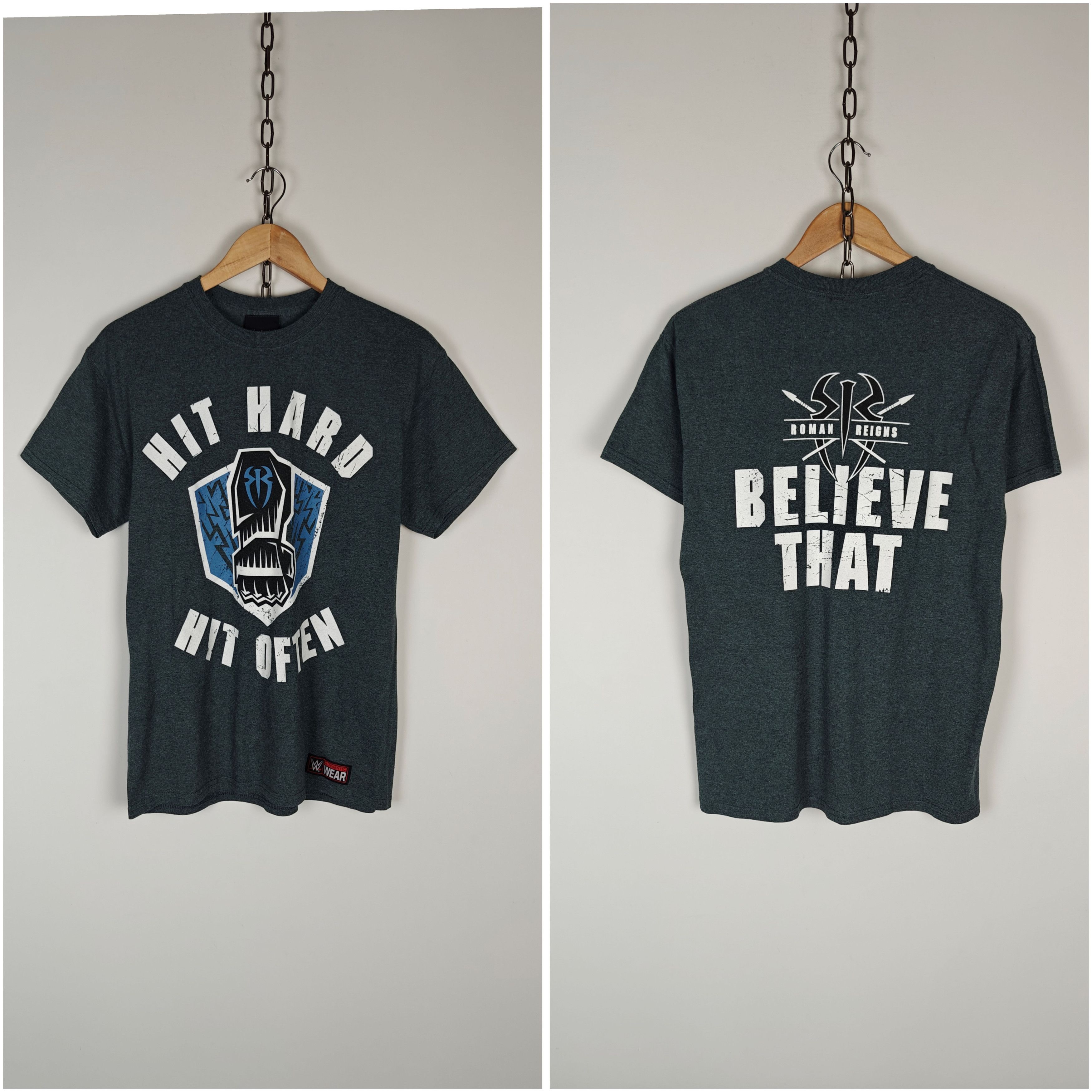WWE WWE T-Shirt Merch Roman Reigns Hit Hard Gray size M Size US M / EU 48-50 / 2 - 1 Thumbnail