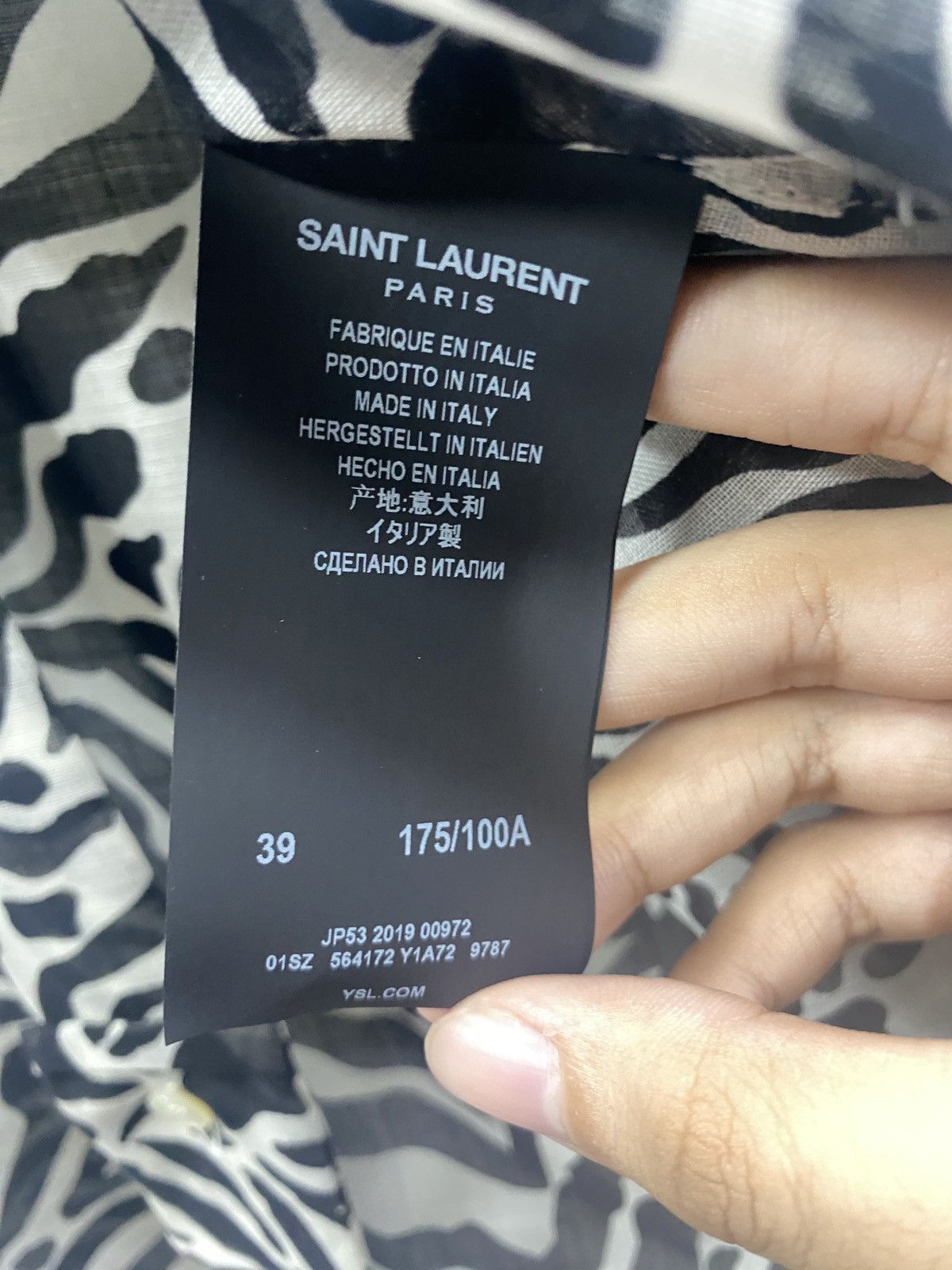 Hedi Slimane × Saint Laurent Paris × Yves Saint Laurent Saint Laurent Paris SS20 Zebra print shirt Size US S / EU 44-46 / 1 - 7 Thumbnail