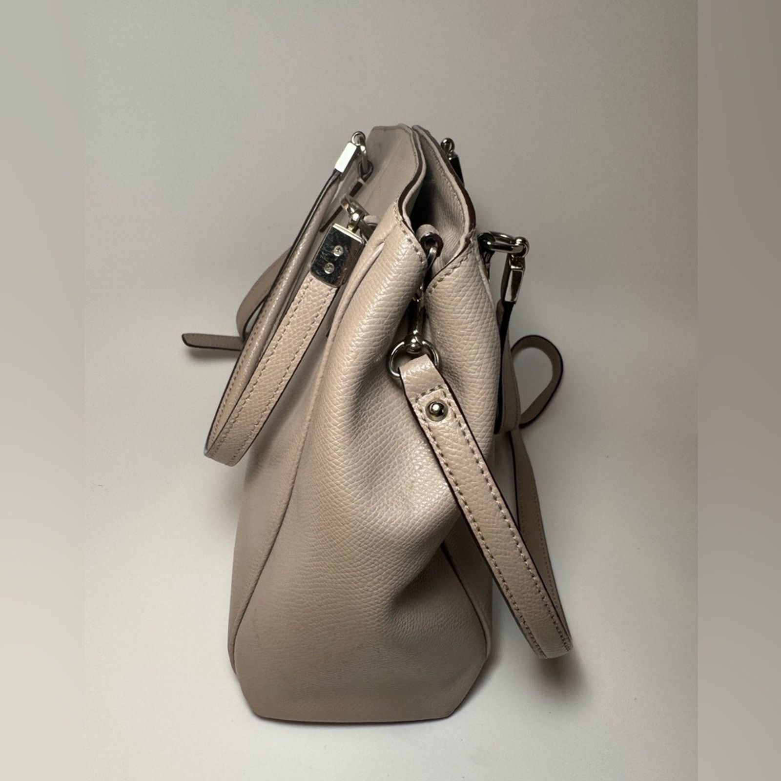 Coach Coach Minetta Crossgrain Leather Satchel/Crossbody Taupe Size ONE SIZE - 10 Thumbnail