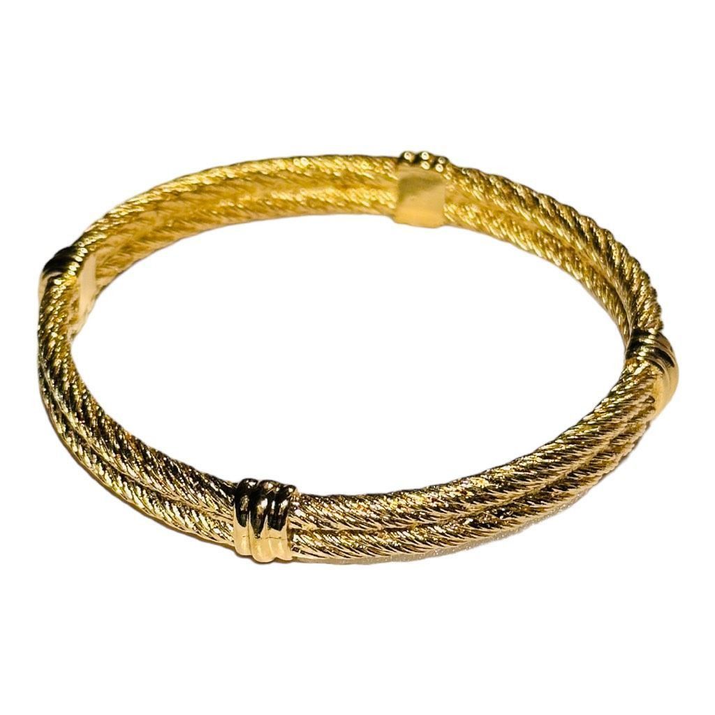 Christian Dior Monsieur CHRISTIAN DIOR Vintage Twisted Double Cable Rope 18k Gold Pl Size ONE SIZE - 5 Thumbnail