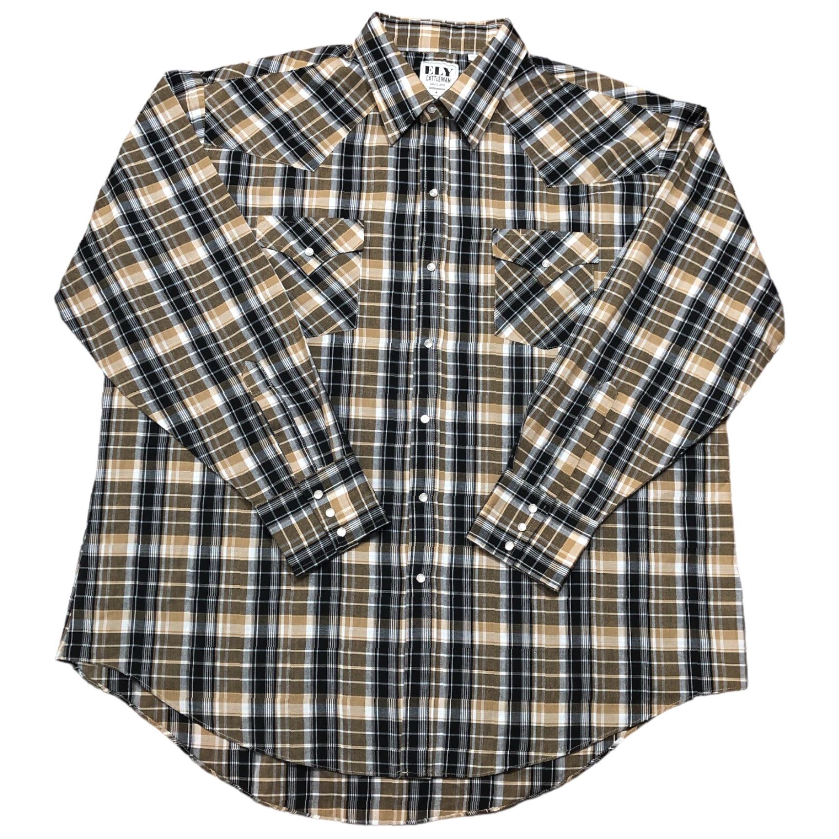 Vintage VINTAGE Ely Cattleman Shirt Men 2XL Brown Plaid Pearl Snap Western Cowboy Casual Workwear Size US XXL / EU 58 / 5 - 2 Thumbnail