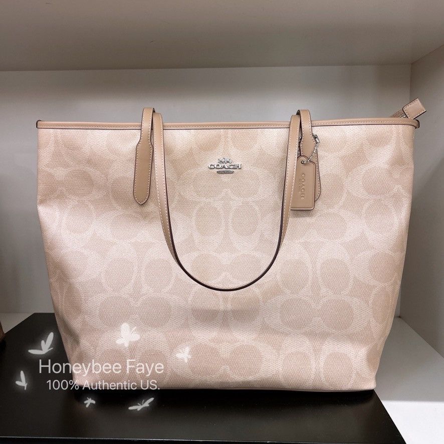 Coach Large City Tote Bag In Maxi Signature Canvas CCD66 Size ONE SIZE - 1 Thumbnail