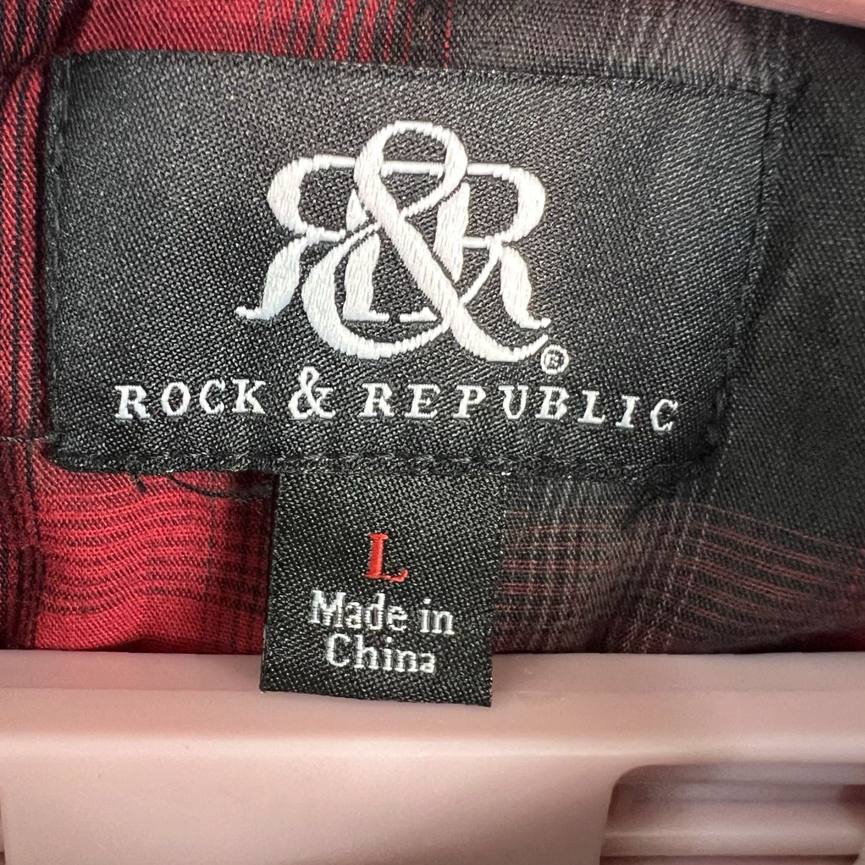 Vintage Rock & Republic Plaid Button-Up Shirt Men’s L Red/Black Long Sleeve Shirt Mens Size US L / EU 52-54 / 3 - 5 Thumbnail