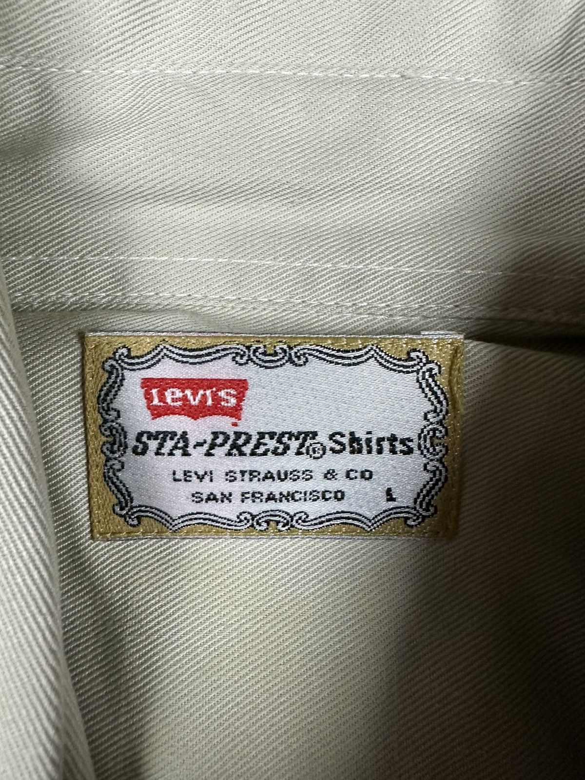 Levi's Vintage Levi’s STA-PREST Khaki Work Shirt Deadstock Size L / US 10 / IT 46 - 2 Thumbnail