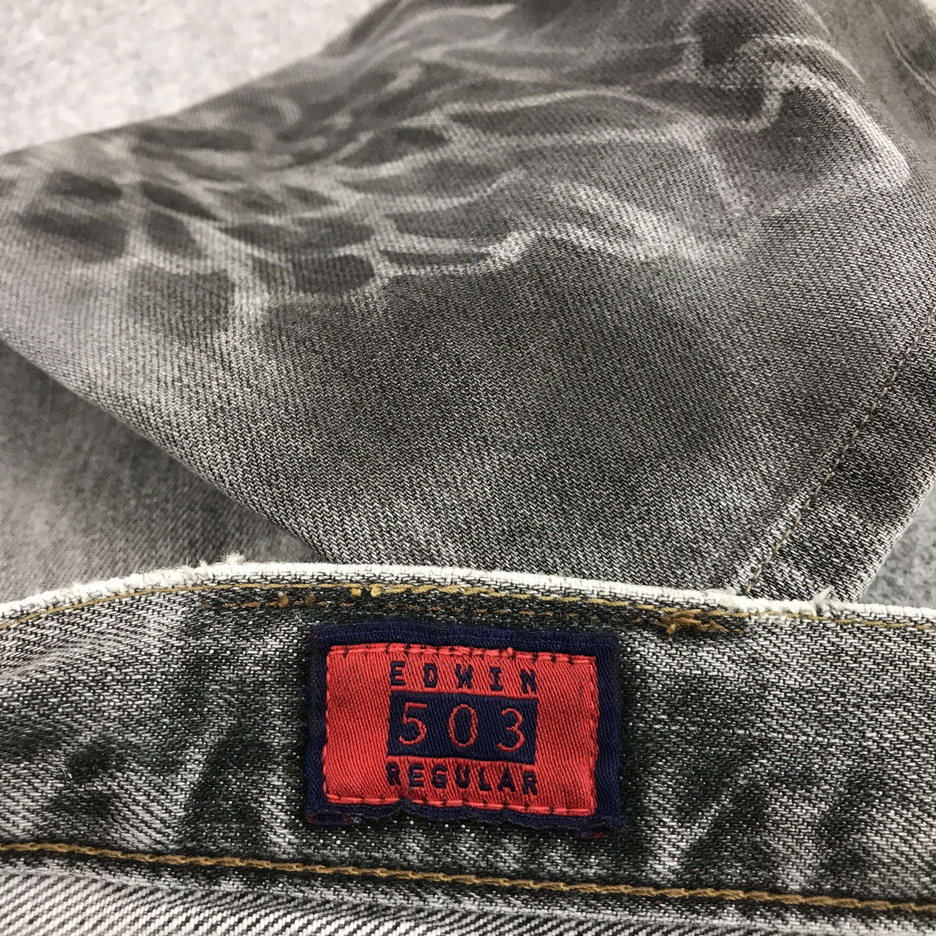 Edwin × Japanese Brand DISTRESSED EDWIN PUNK BLACK FADED DENIM PANTS Size US 32 / EU 48 - 12 Thumbnail