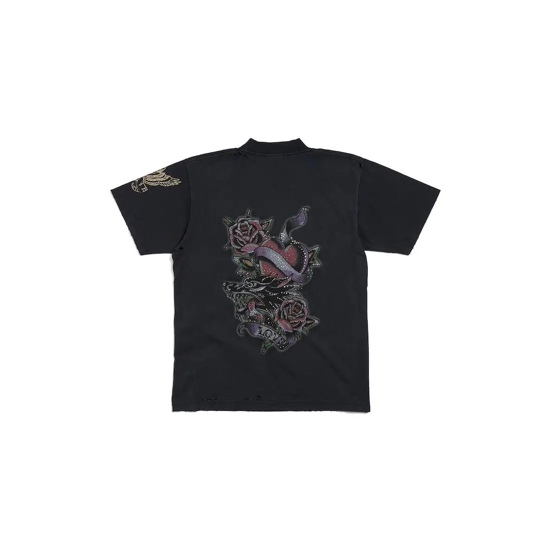 Balenciaga o1s1wg110426 Tacky Tatoo T-Shirt Small Fit in Faded Black Size XXS / US 00 / IT 34 - 2 Thumbnail